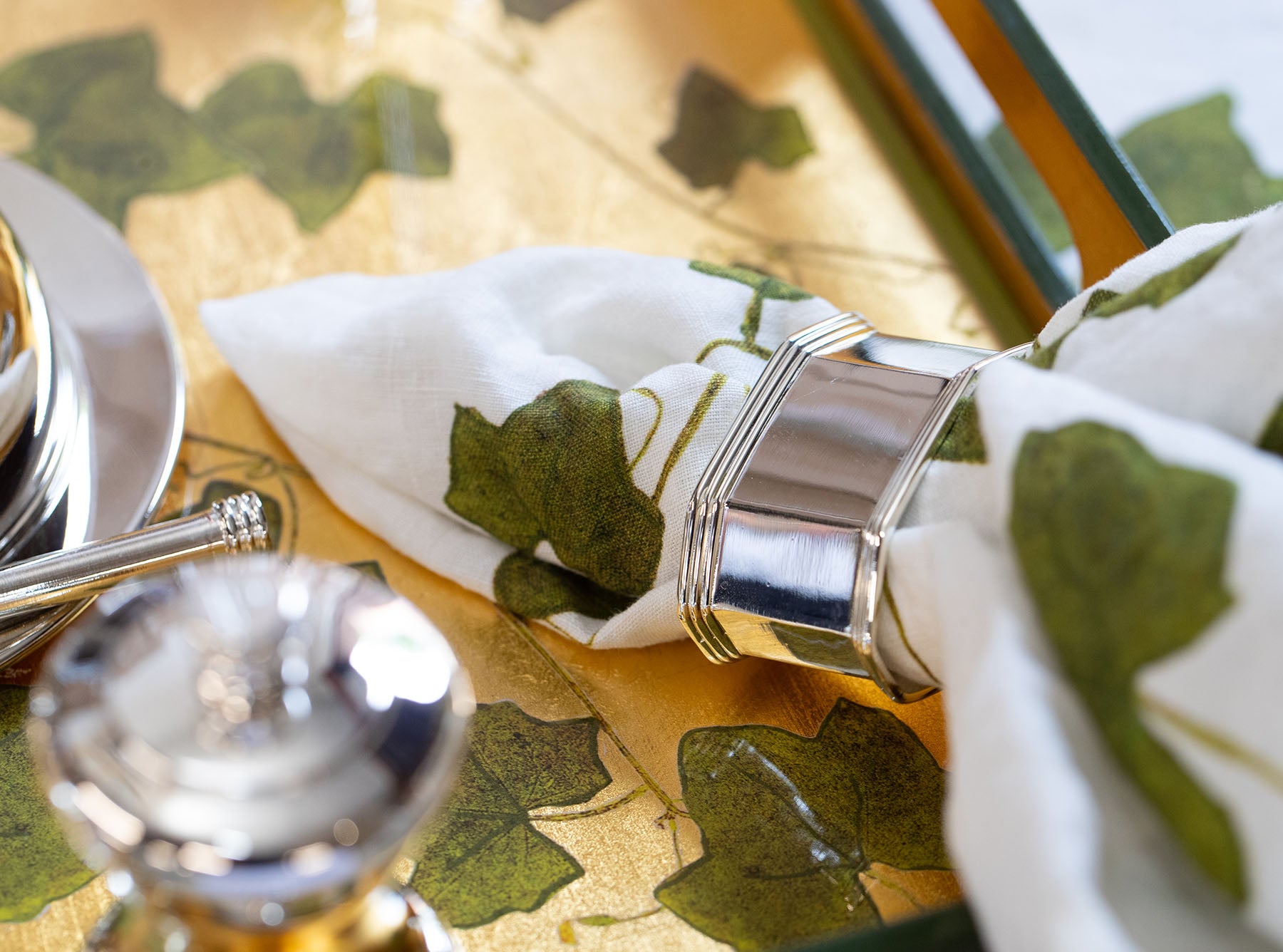 Silver Plated Octagonal Napkin Rings, Set of 4