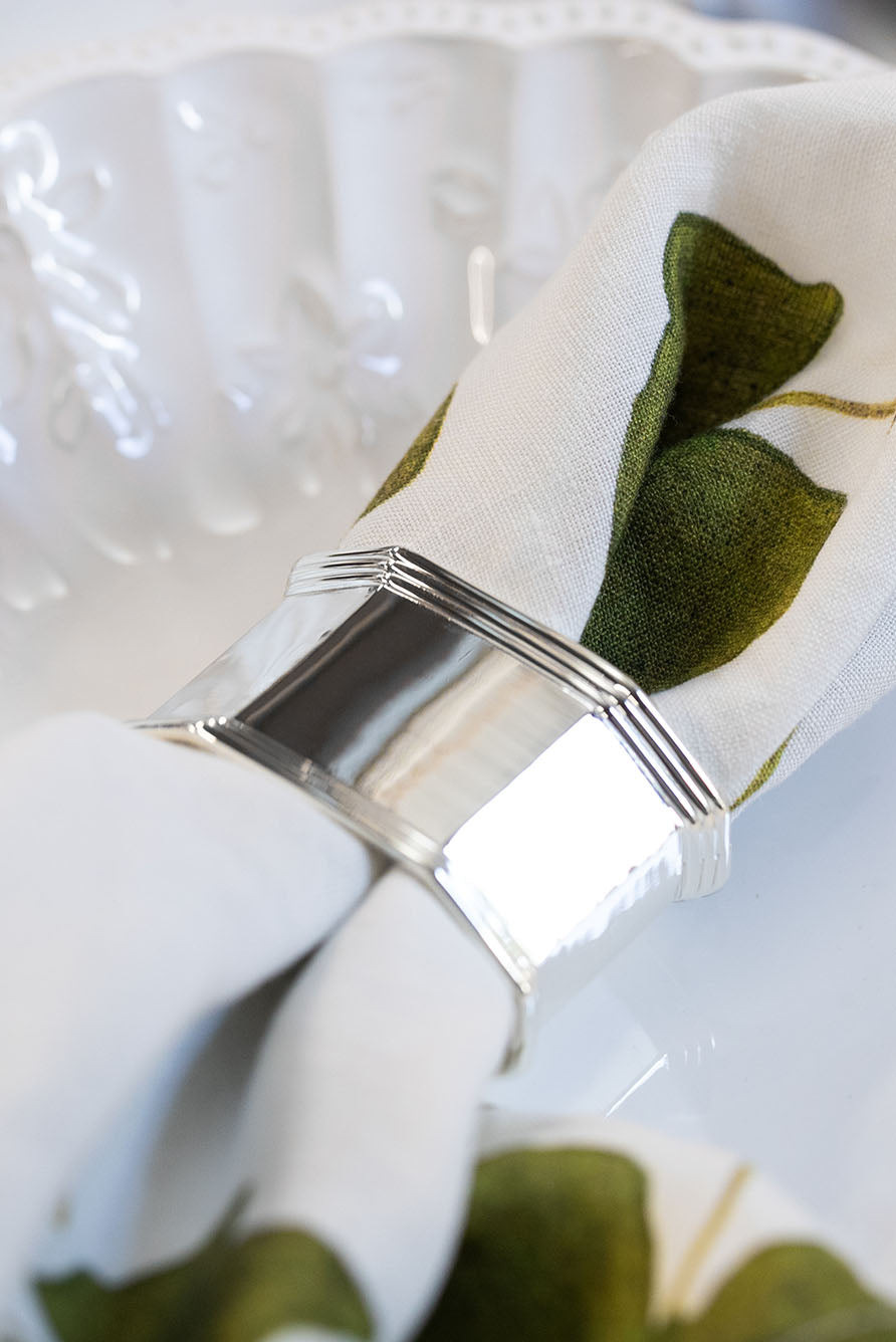 Silver Plated Octagonal Napkin Rings, Set of 4