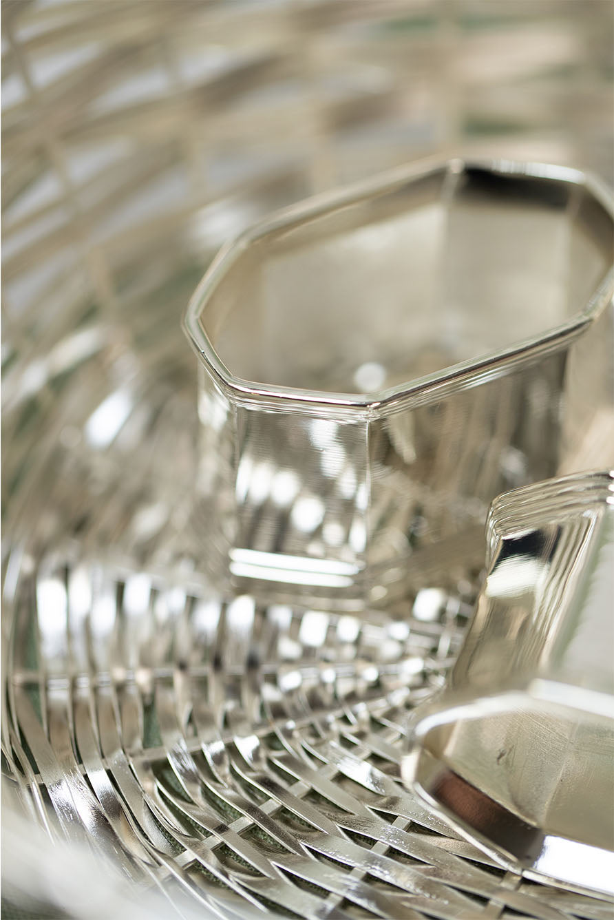 Silver Plated Octagonal Napkin Rings, Set of 4