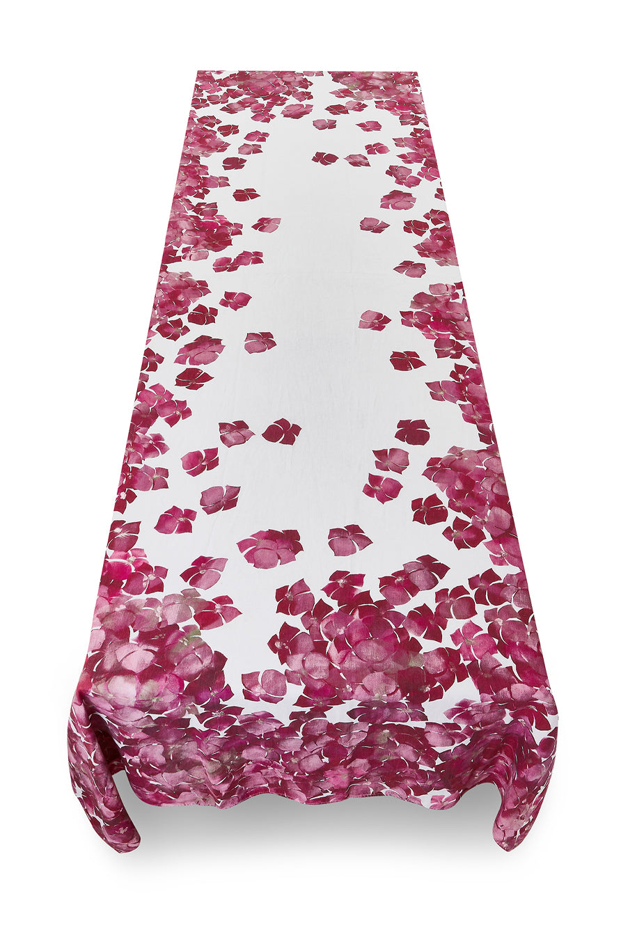 'Hydrangea' Linen Tablecloth in Pink