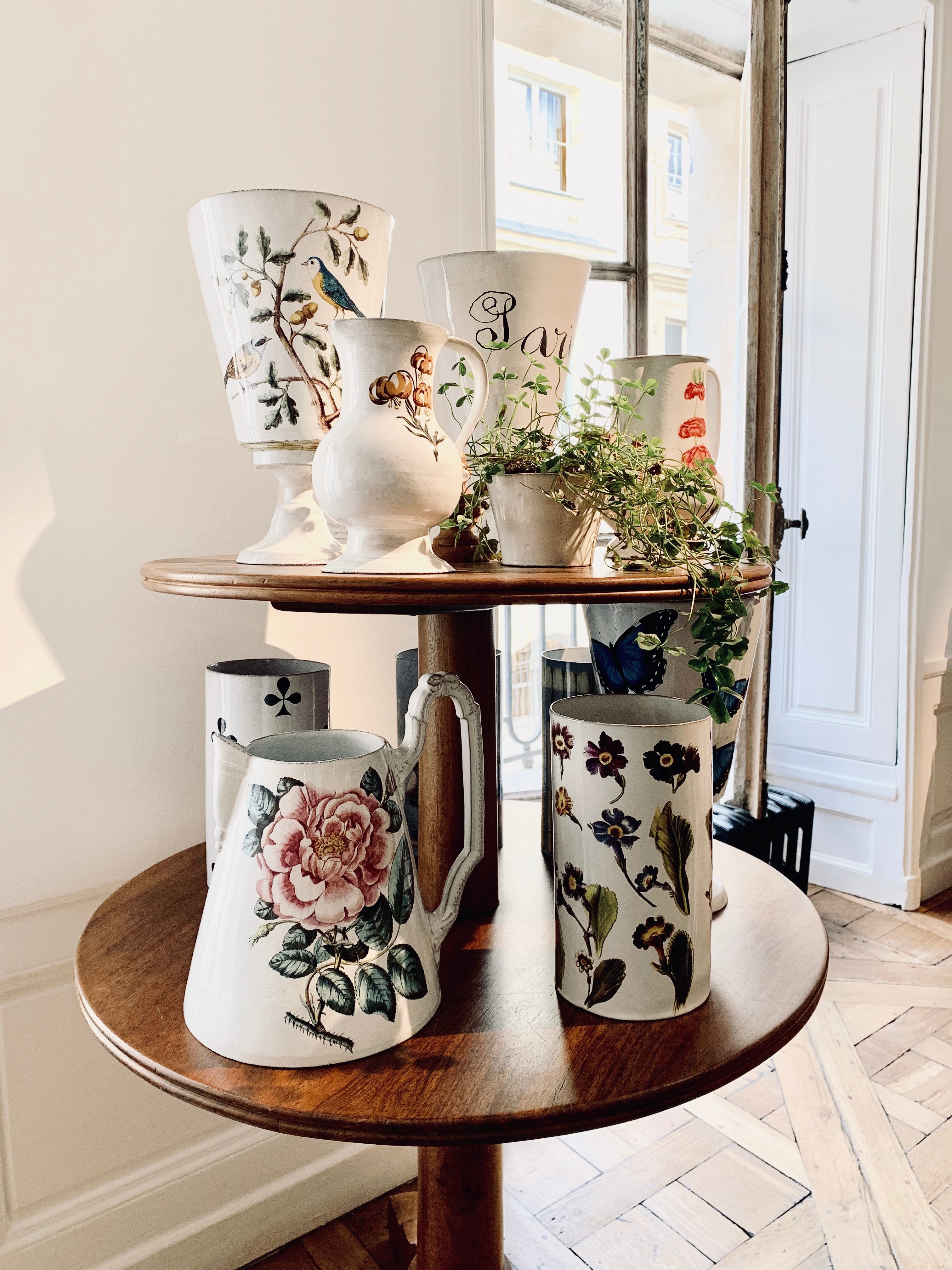 Red Roses Tremiere Vase by Astier de Villatte, 36cm