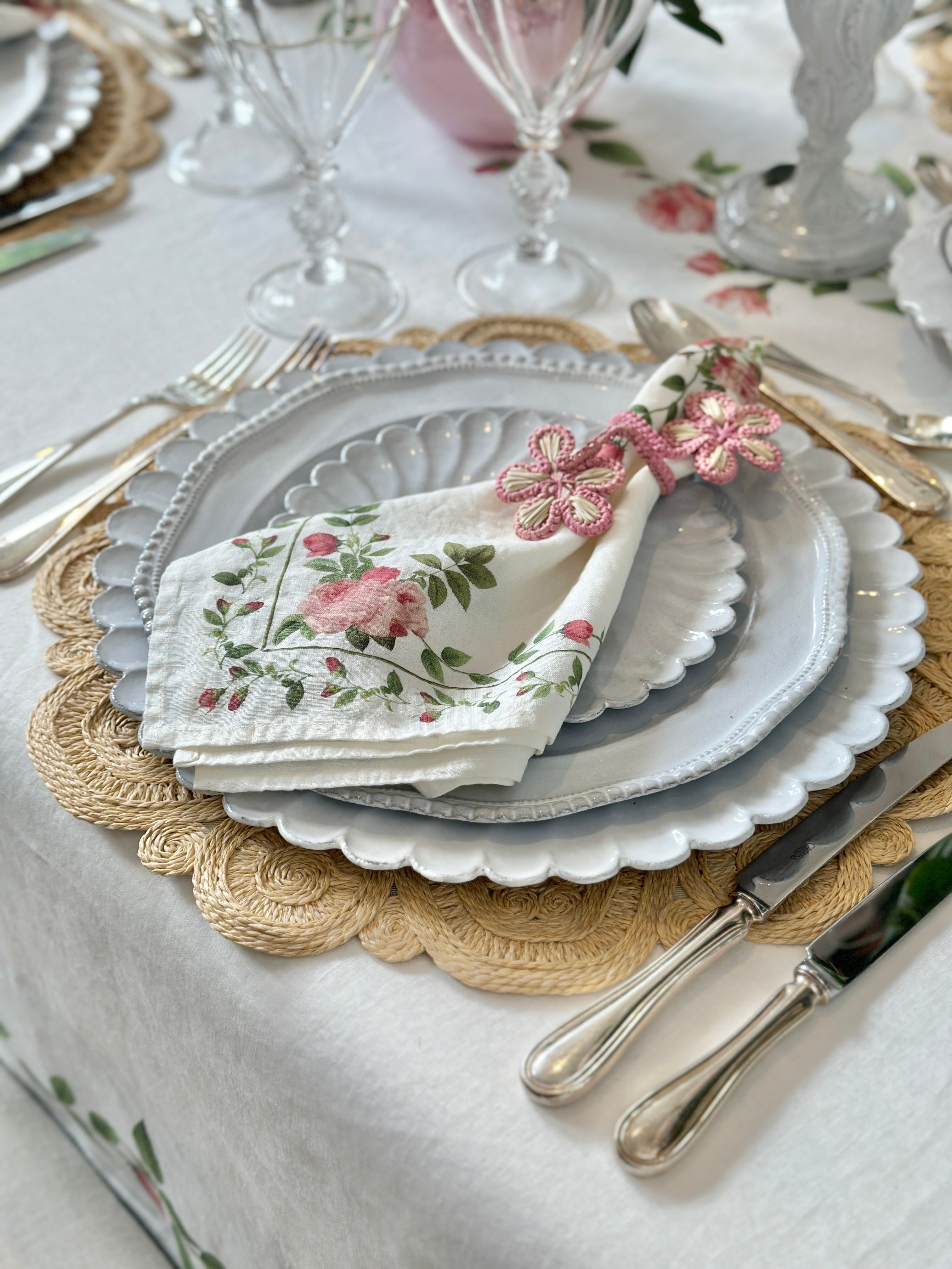 Peggy Scalloped Dinner Plate by Astier de Villatte, 26cm