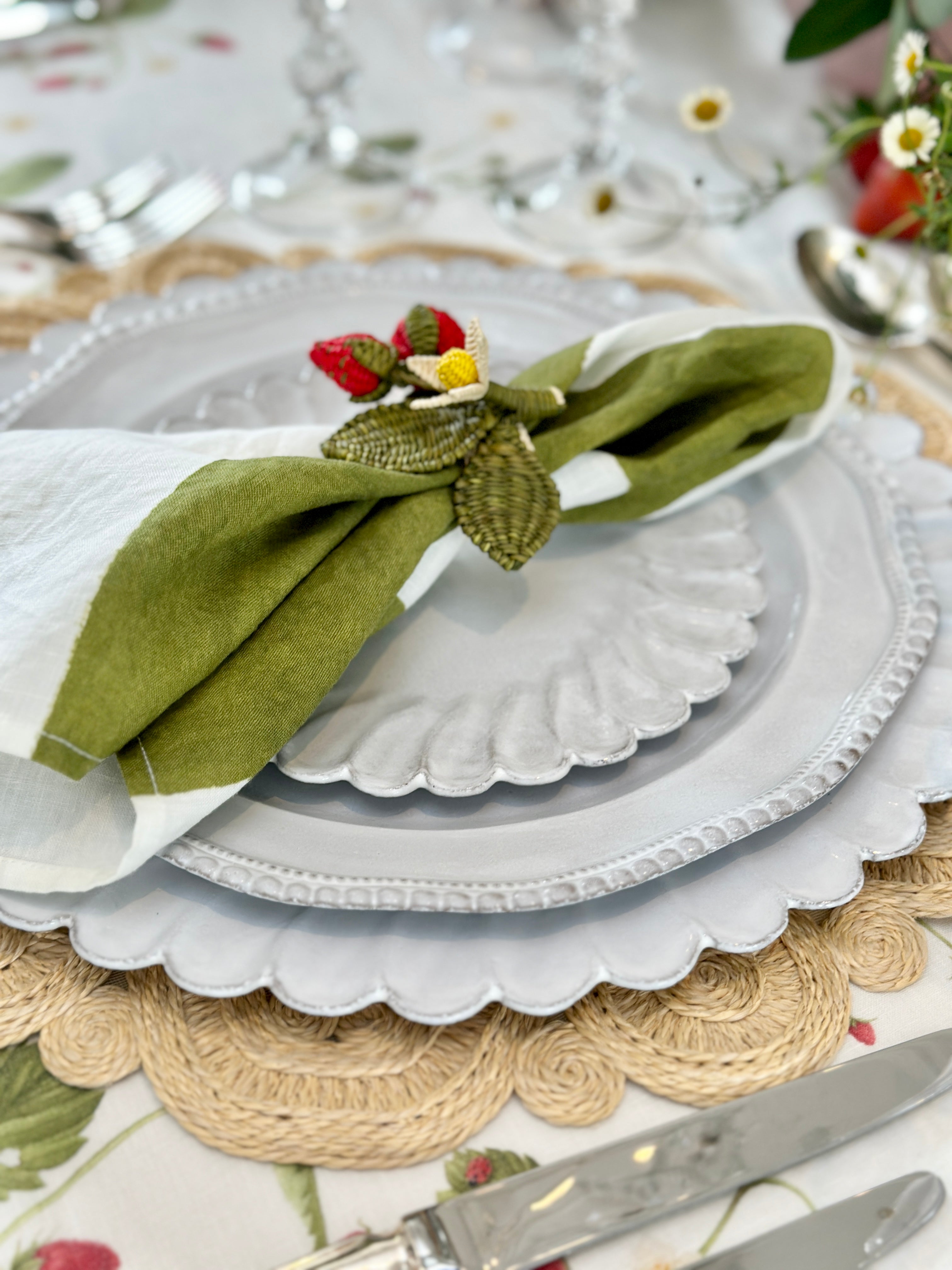 Handwoven Strawberries Napkin Ring