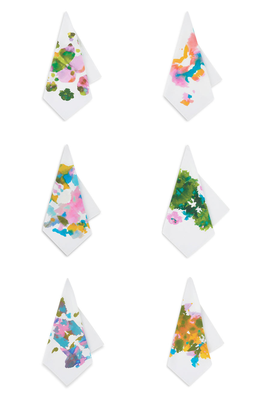 Set of 6 'Encre' Linen Napkins, 50x50cm