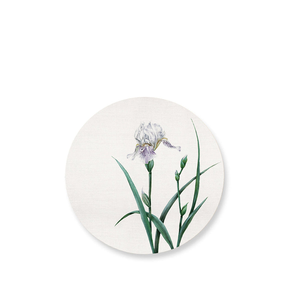 Iris Round Cork-backed Placemat in Pale Purple, 34cm
