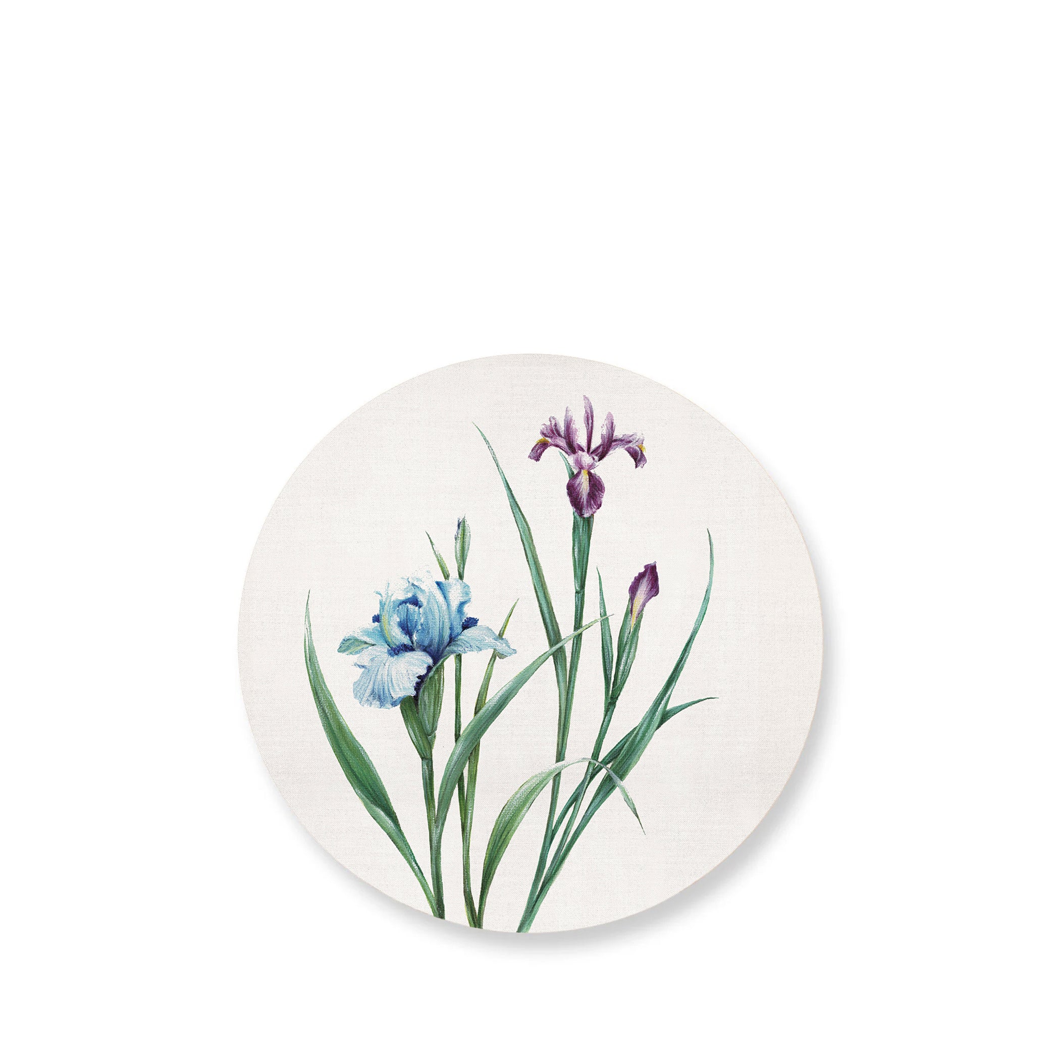 Iris Round Cork-backed Placemat in Muave and Lavender, 34cm
