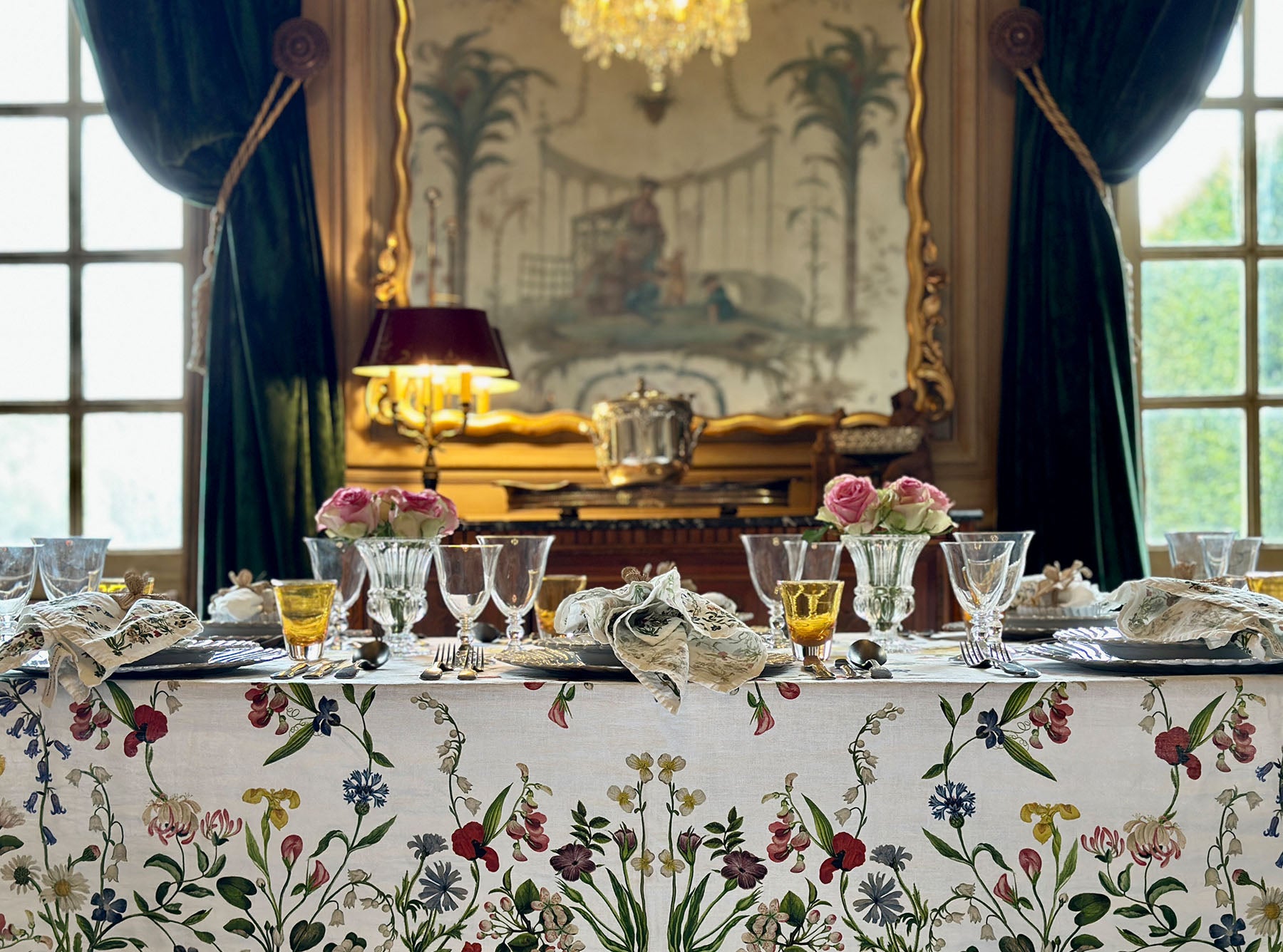 S&B x John Derian 'Botanical Wildflower' Linen Tablecloth