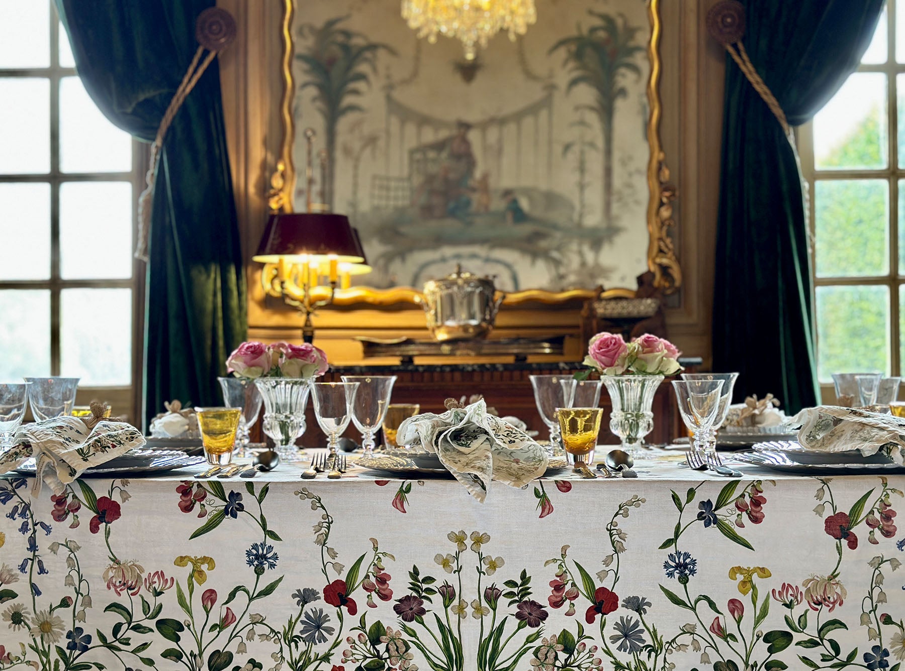 S&B x John Derian 'Botanical Wildflower' Linen Napkin, 50x50cm