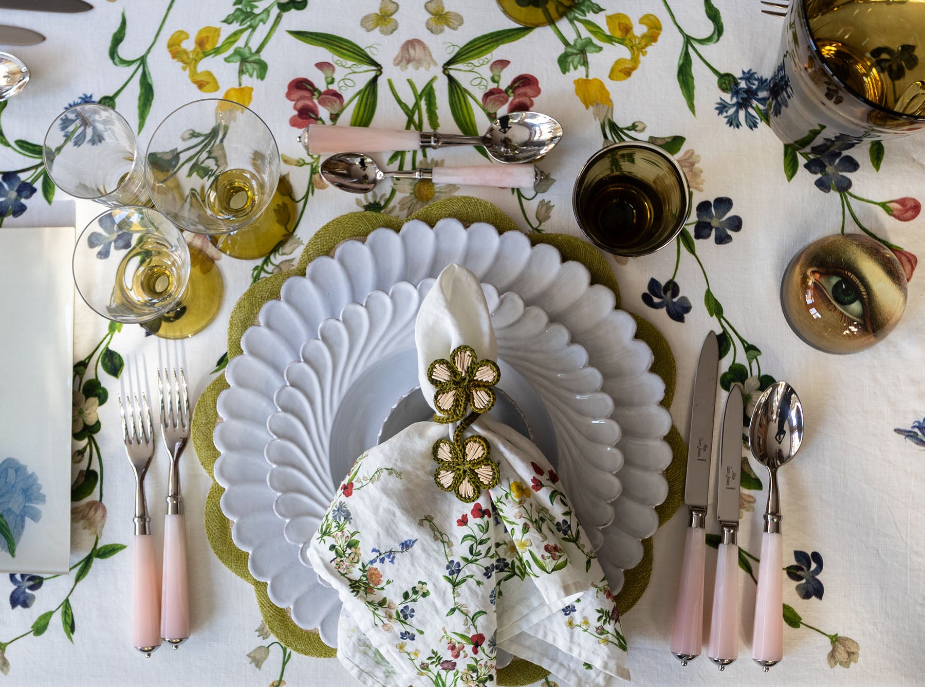 S&B x John Derian 'Botanical Wildflower' Linen Napkin, 50x50cm