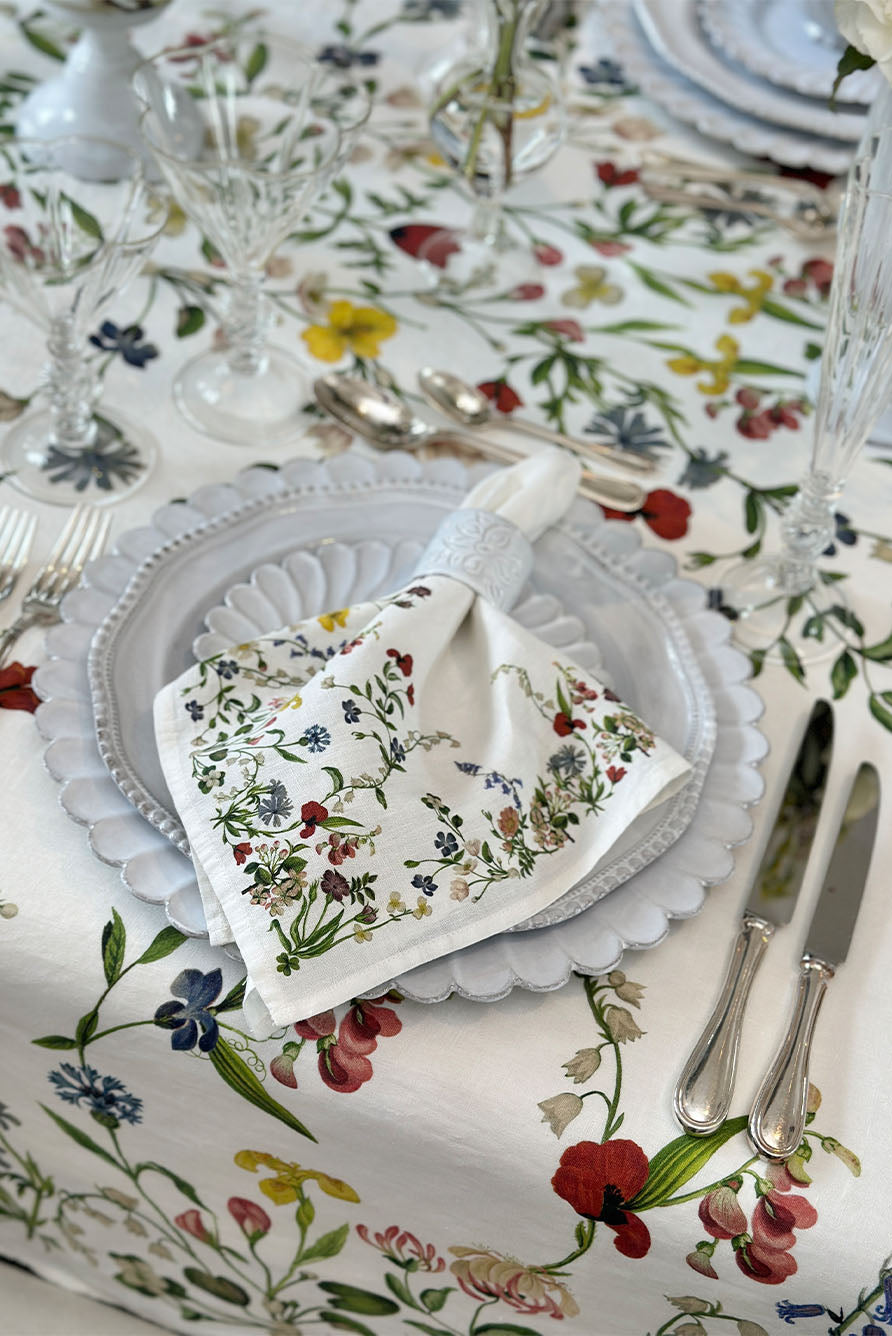 S&B x John Derian 'Botanical Wildflower' Linen Napkin, 50x50cm