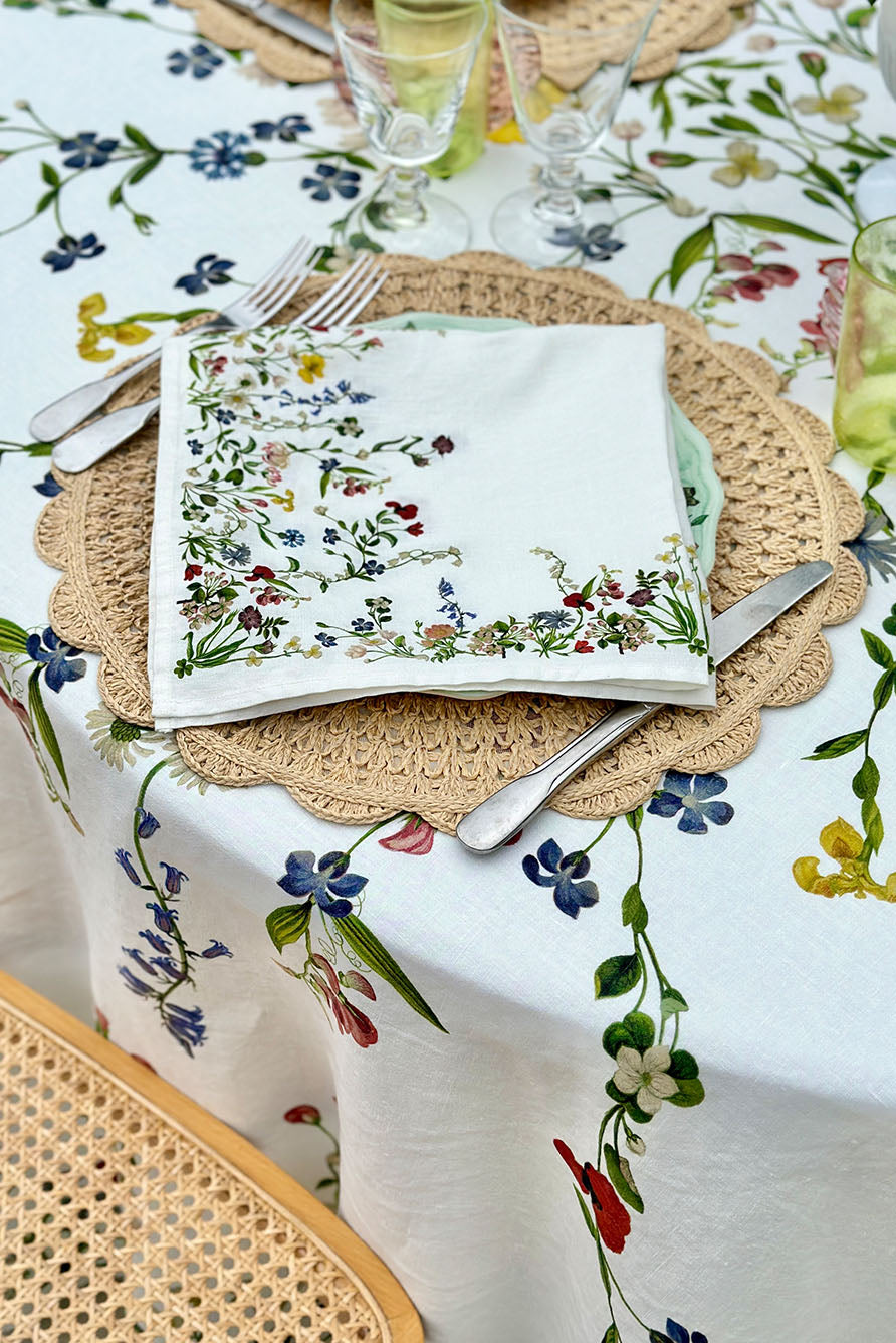S&B x John Derian 'Botanical Wildflower' Linen Napkin, 50x50cm