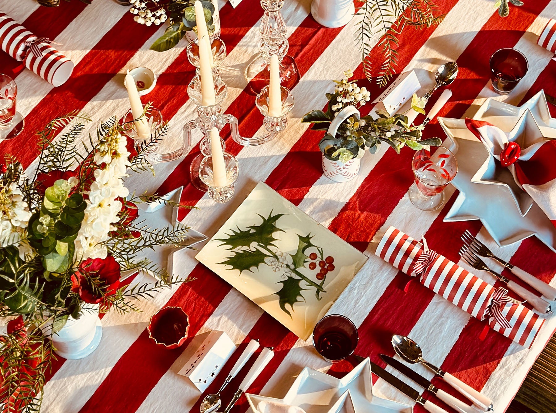 John Derian 'Common Holly' Rectangular Tray, 20 x 27cm