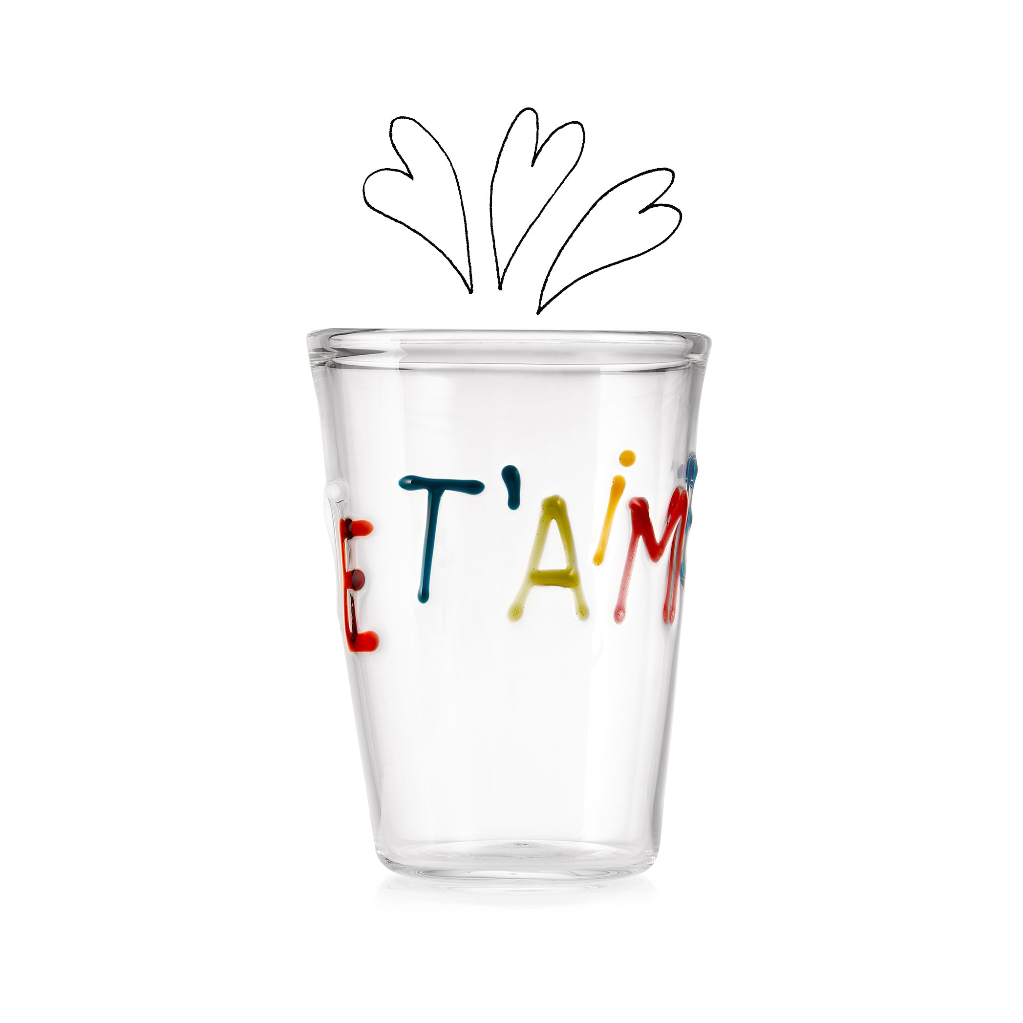 Handblown Glass Je T'aime Tumbler