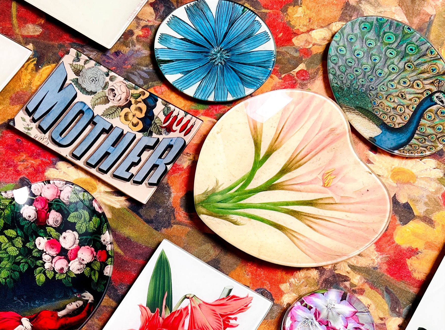 John Derian 'Peacock Flourish' Oval Decorative Platter, 13 x 18cm