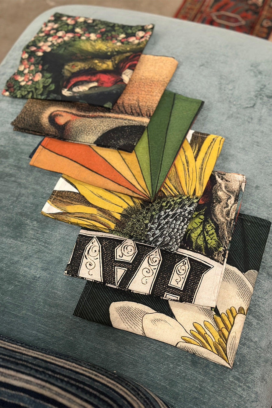 Set of 6 Mixed S&B x John Derian Linen Napkins, 50x50cm