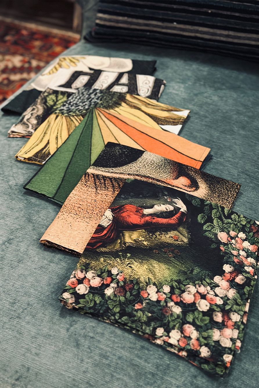 Set of 6 Mixed S&B x John Derian Linen Napkins, 50x50cm