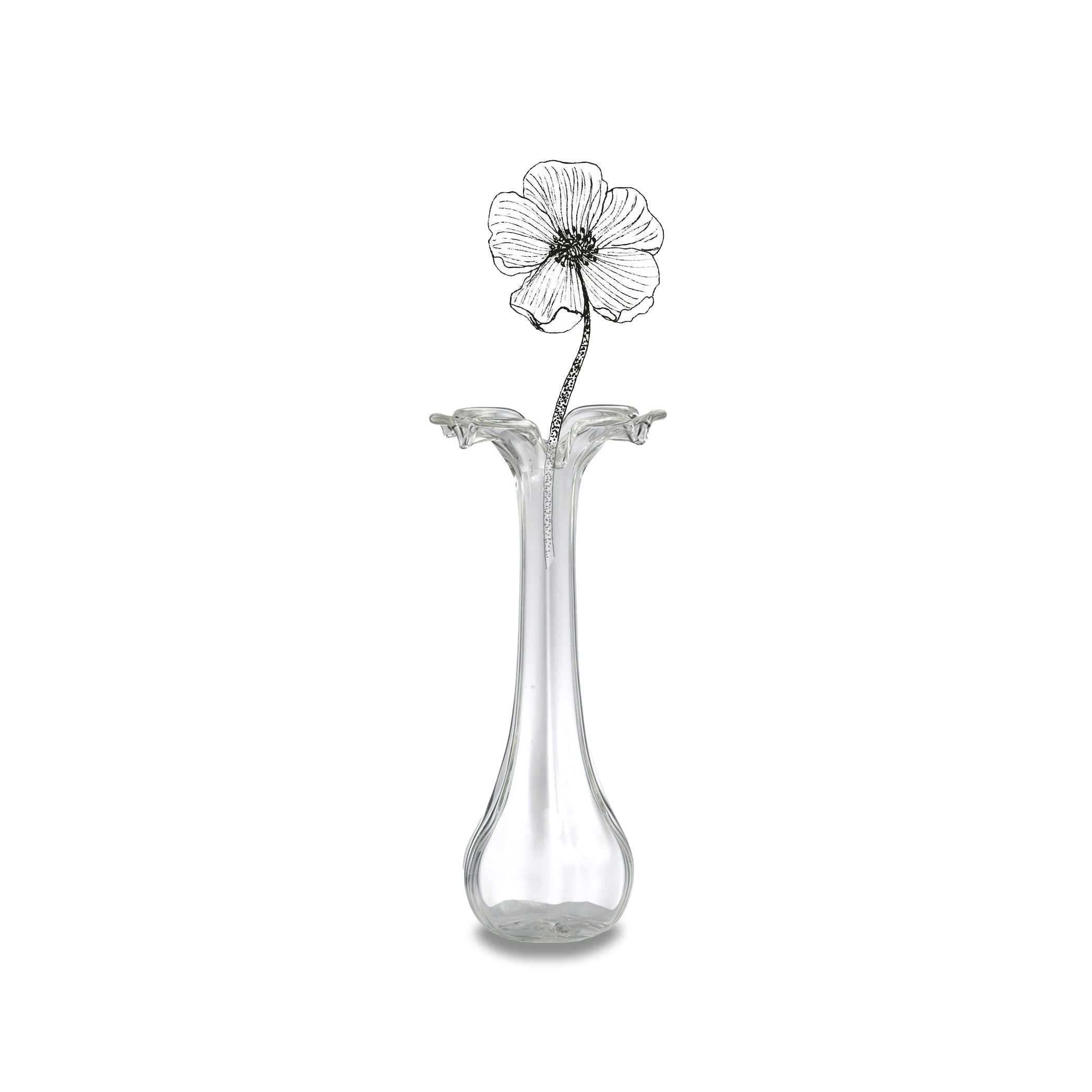 Clear Glass Vase, Small 16cm