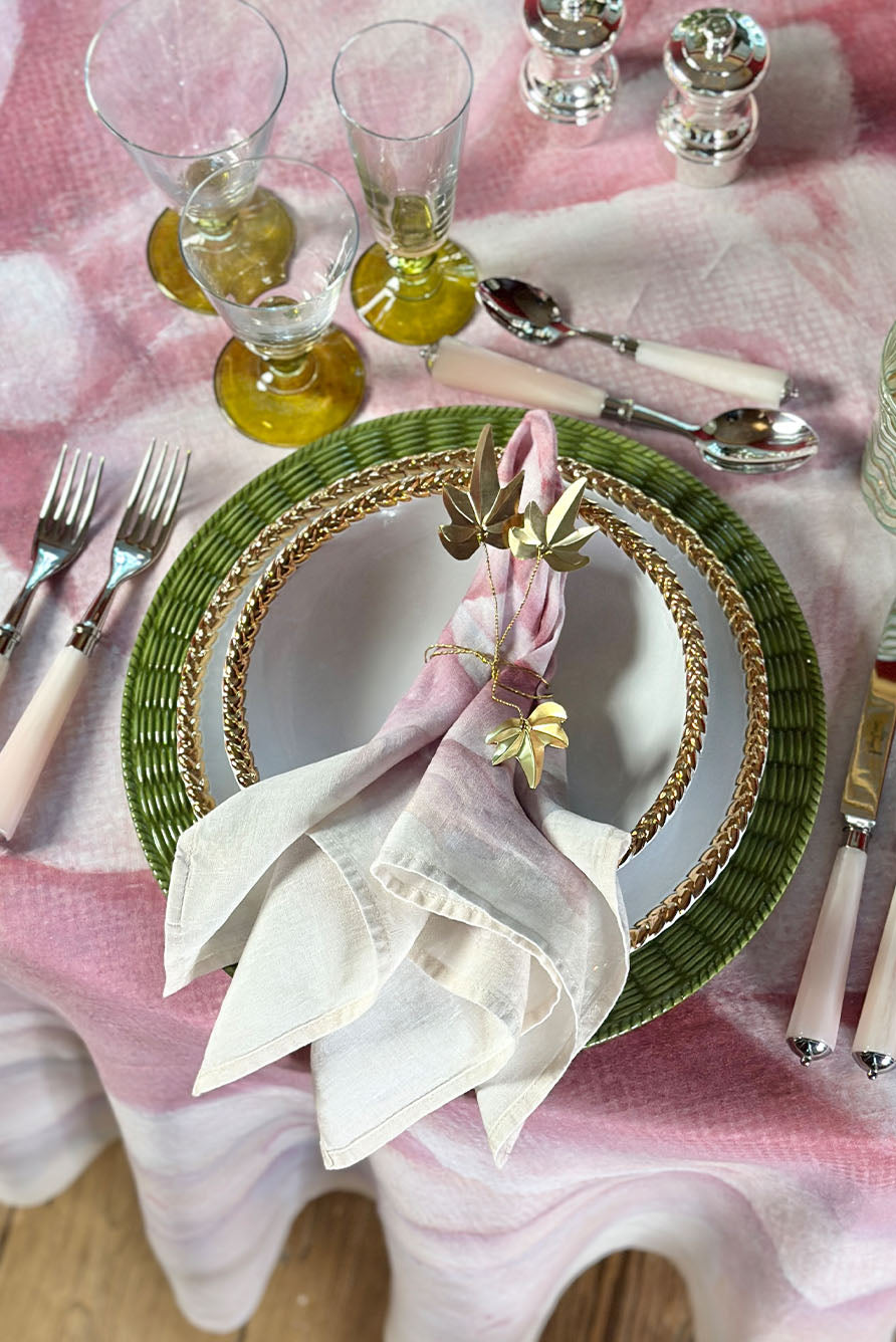 Joséphine Dessert Plate with Gold Rim by Astier de Villatte, 20cm
