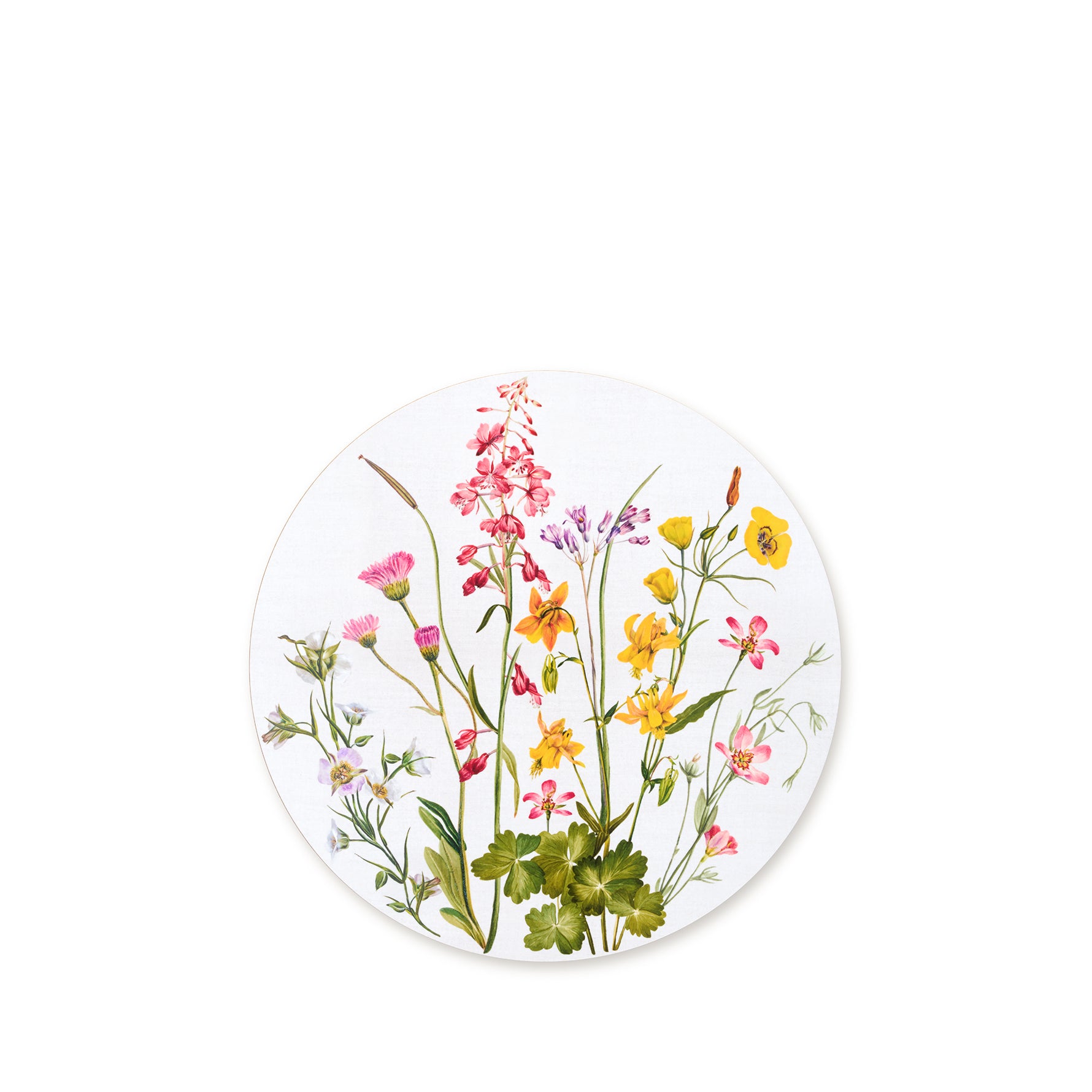 'Our June' Floral Round Cork-Backed Placemat, 34cm
