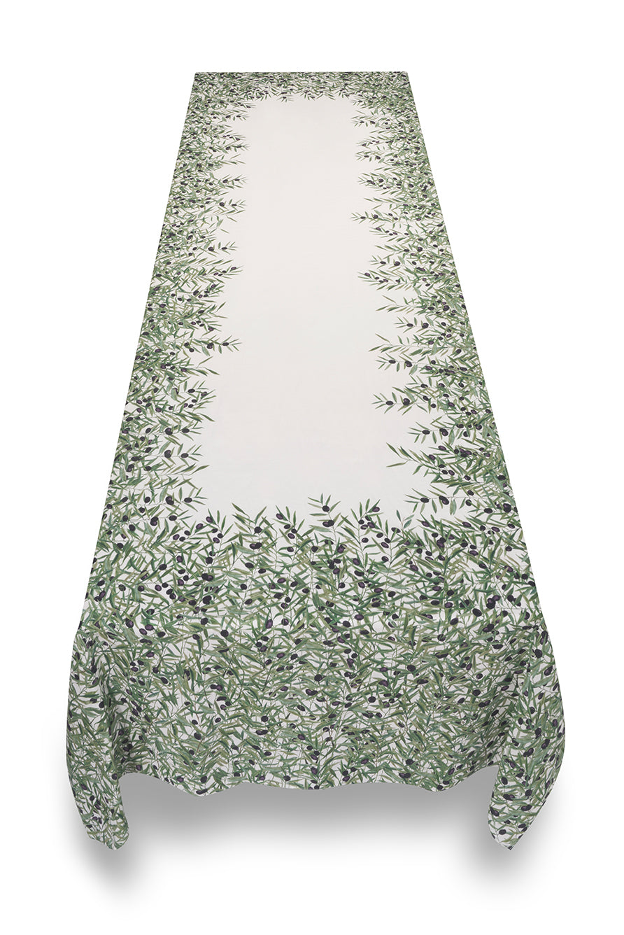 L'Olivier Linen Tablecloth in Green