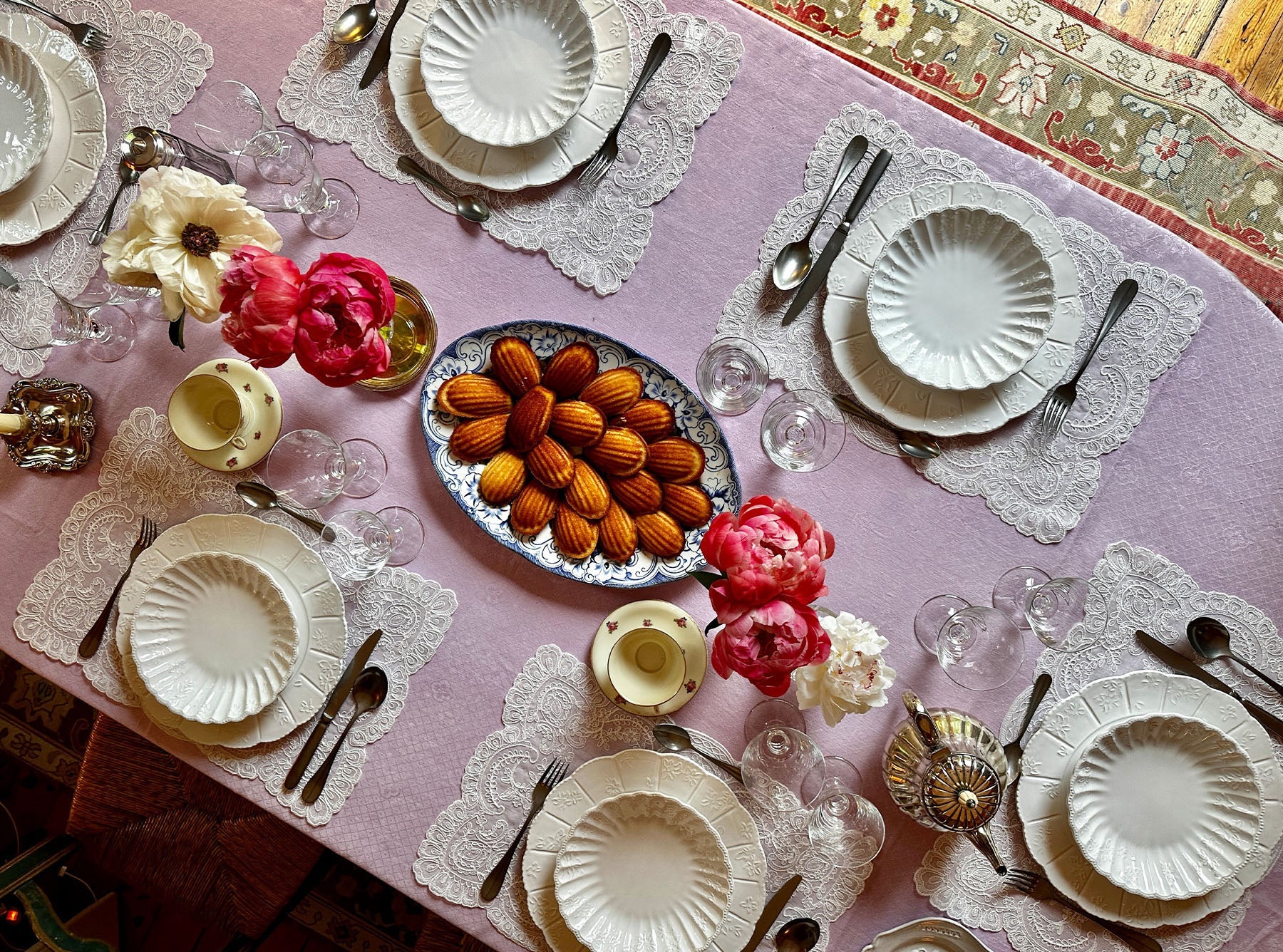 'Eugenie' Lace Orchid Flower & Leaves Placemat, 35 x 50cm