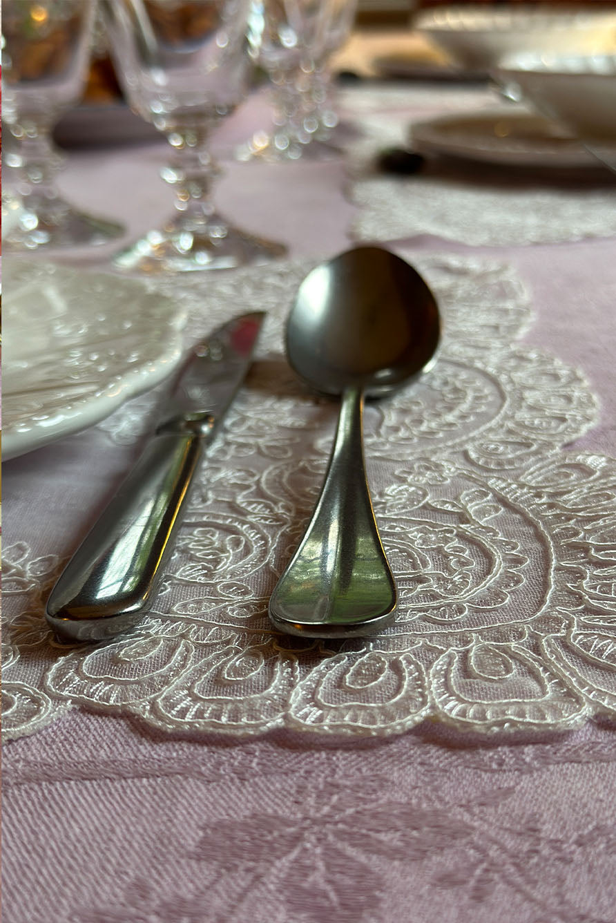 'Eugenie' Lace Orchid Flower & Leaves Placemat, 35 x 50cm