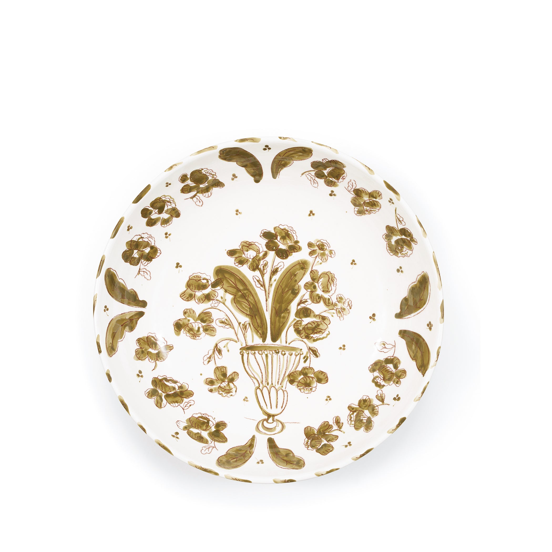 Lady Clover Hand-painted Serving Bowl