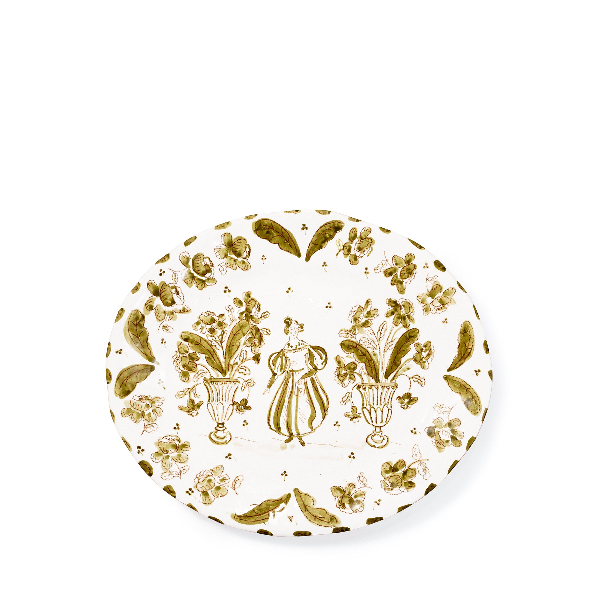 Lady Clover Hand-built & painted Platter