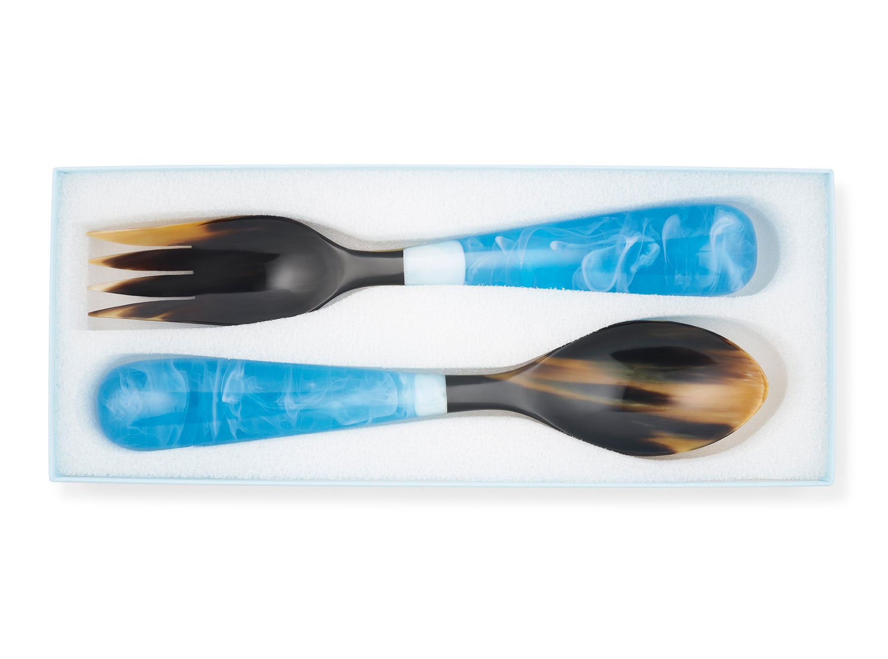 Pair of Resin Salad Servers in Ice Blue, 33cm