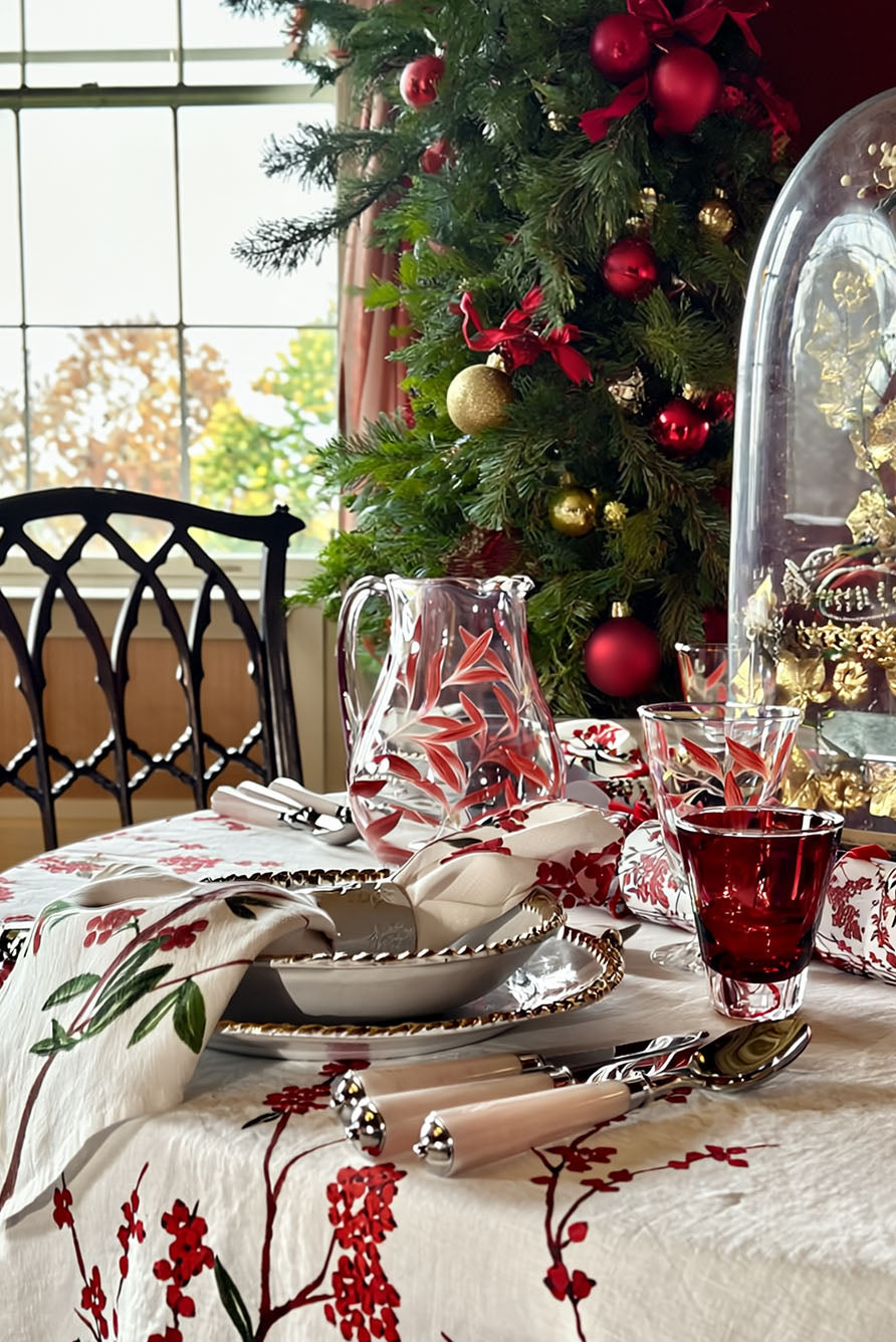 'Les Airelles' Linen Napkin, 50x50cm