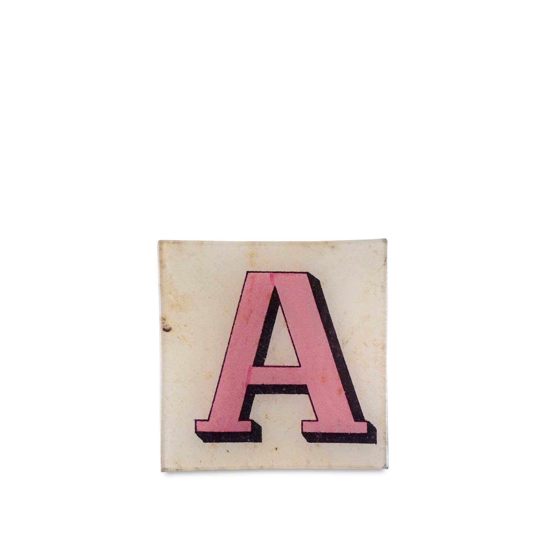 John Derian Block Letter A Square Trinket, 15cm