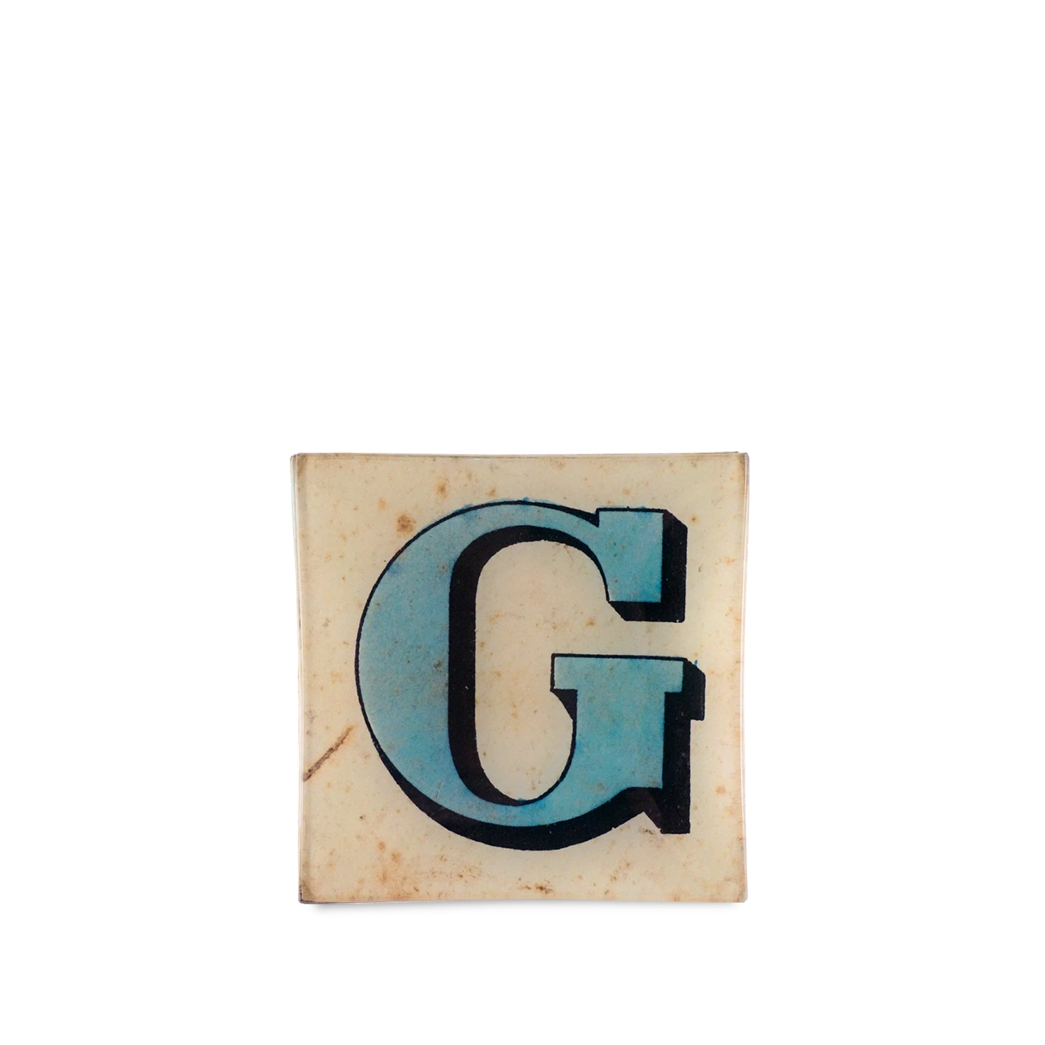 John Derian Block Letter G Square Trinket, 15cm