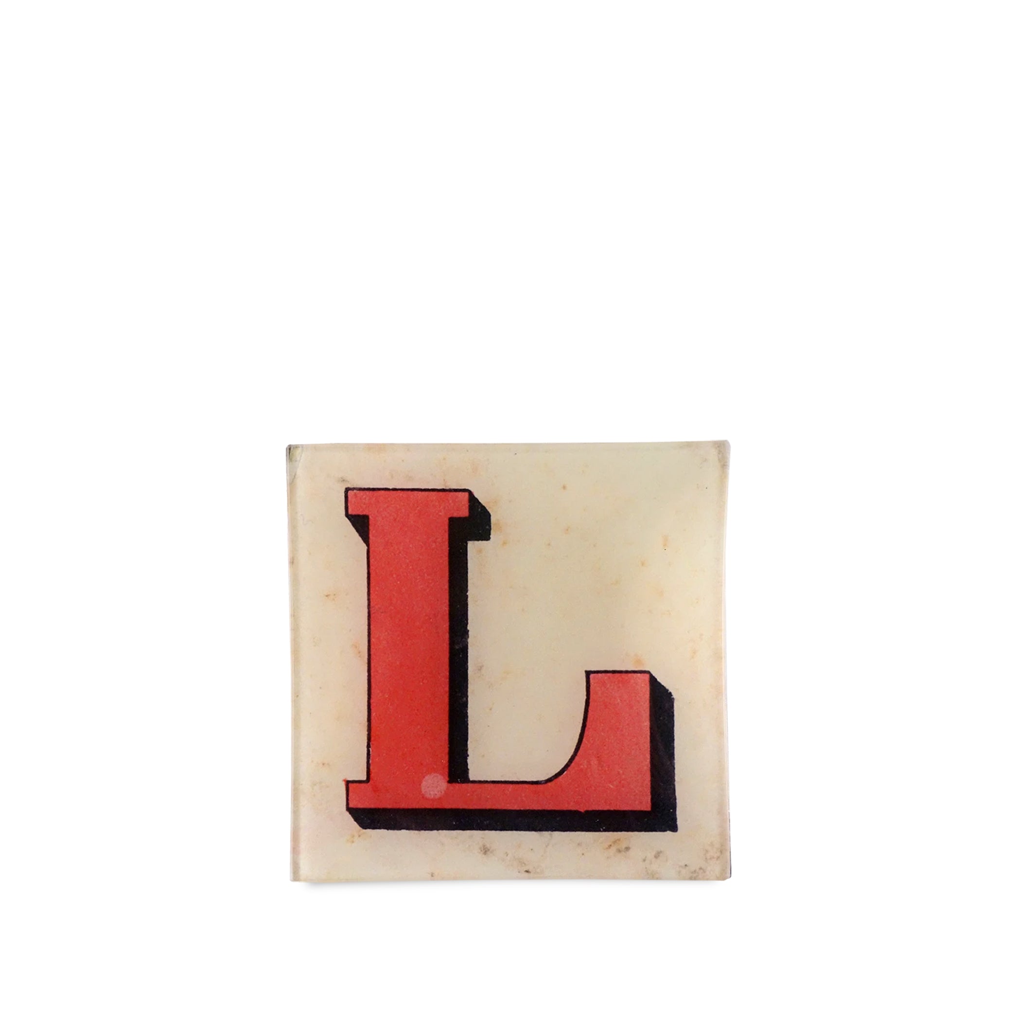 John Derian Block Letter L Square Trinket, 15cm