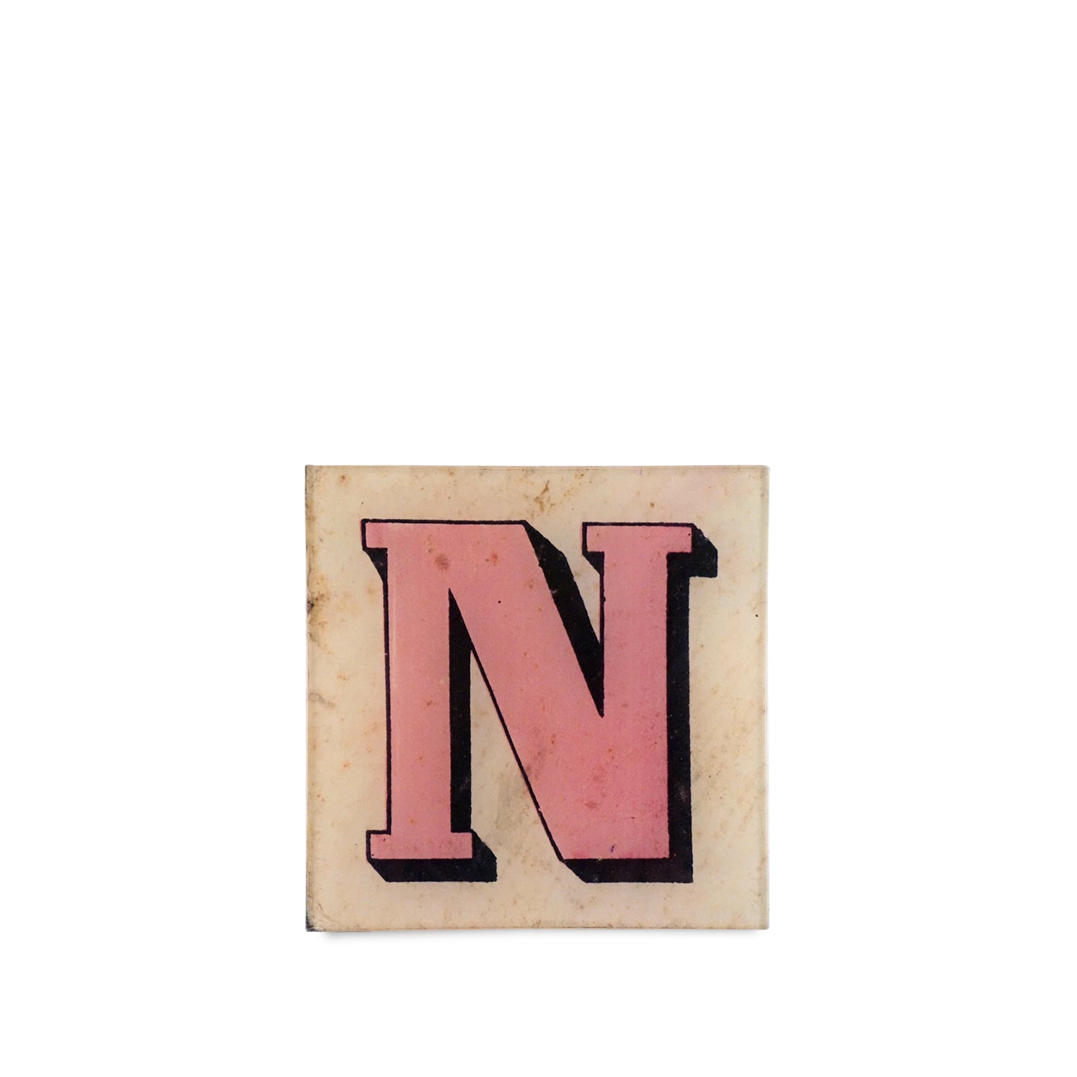John Derian Block Letter N Square Trinket, 15cm