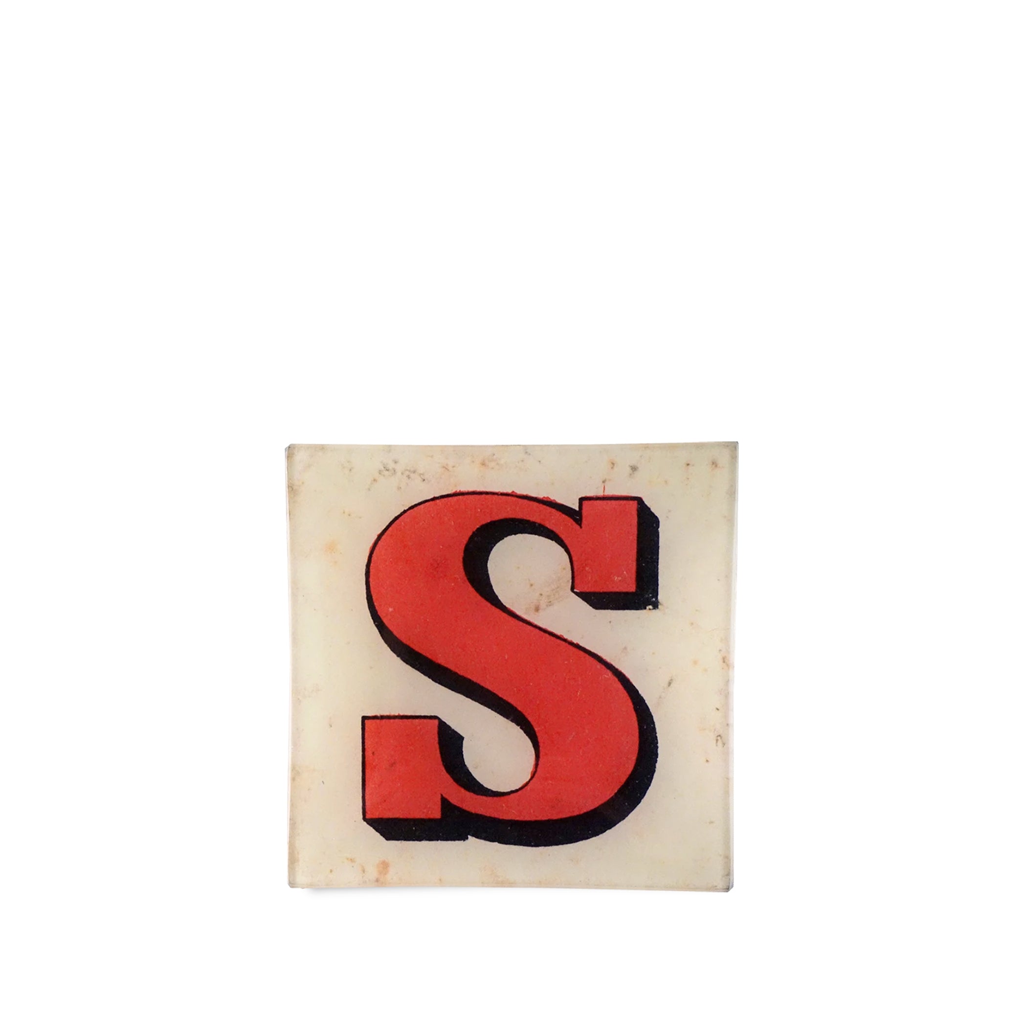 John Derian Block Letter S Square Trinket, 15cm