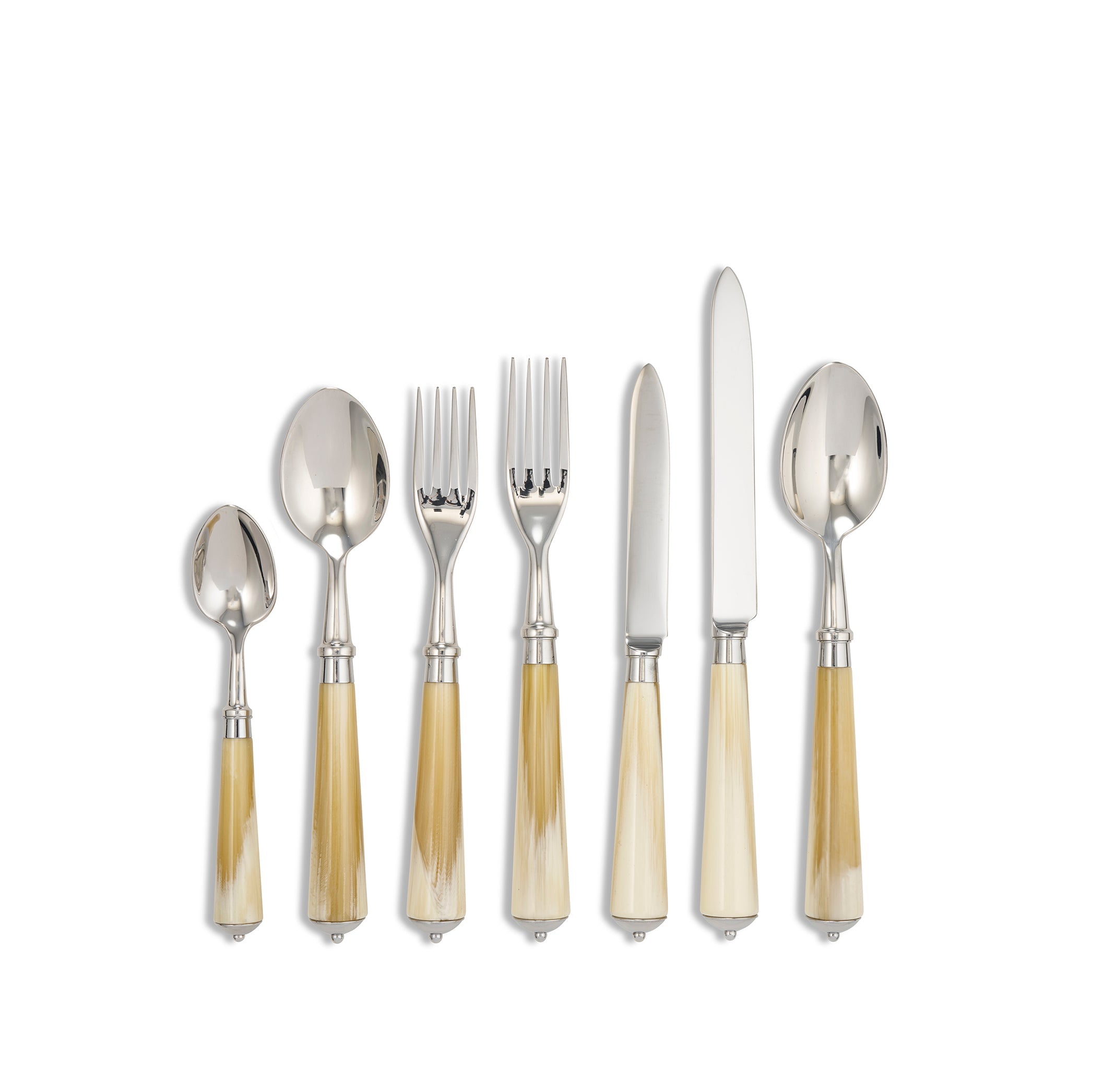 Julia Light Horn Resin & Stainless Steel 7 Piece Cutlery Set