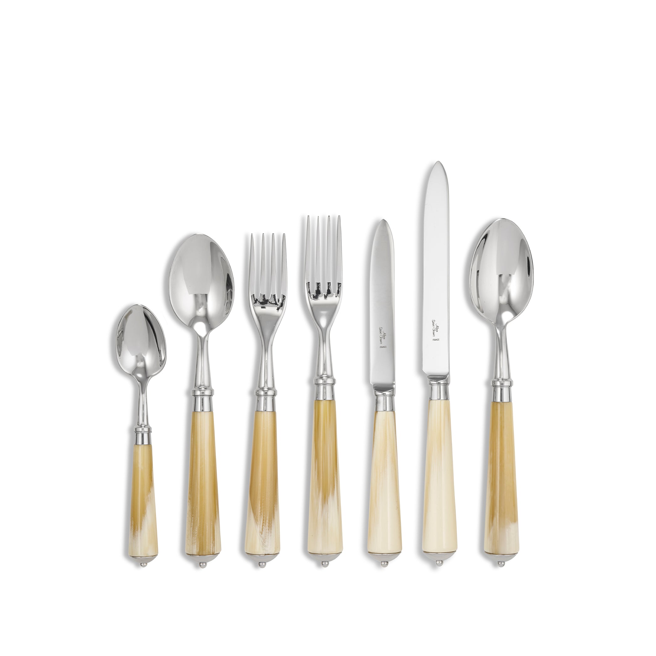 Julia Light Horn Resin & Stainless Steel 7 Piece Cutlery Set