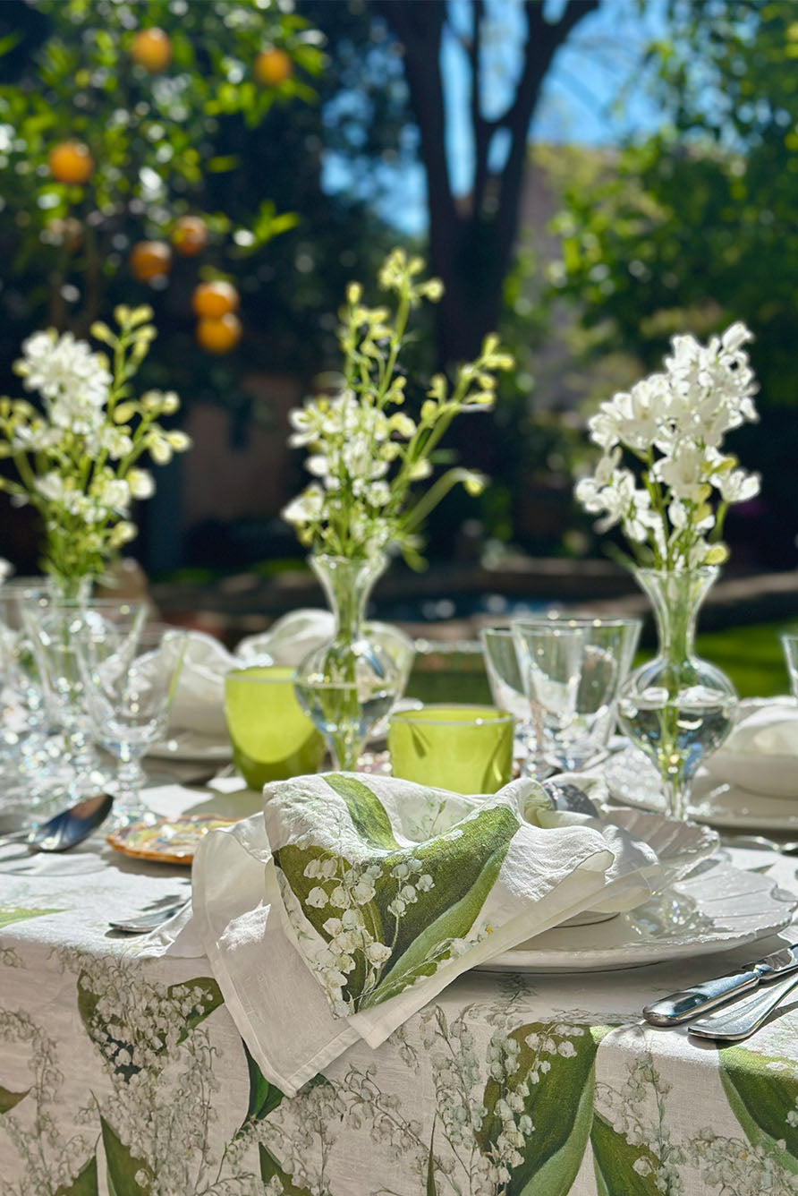 Lily of the Valley 'Muguet' Linen Tablecloth