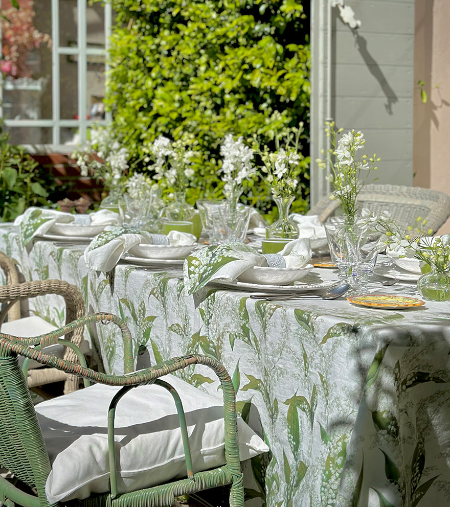 Lily of the Valley Dessert Plate by Astier de Villatte, 23cm