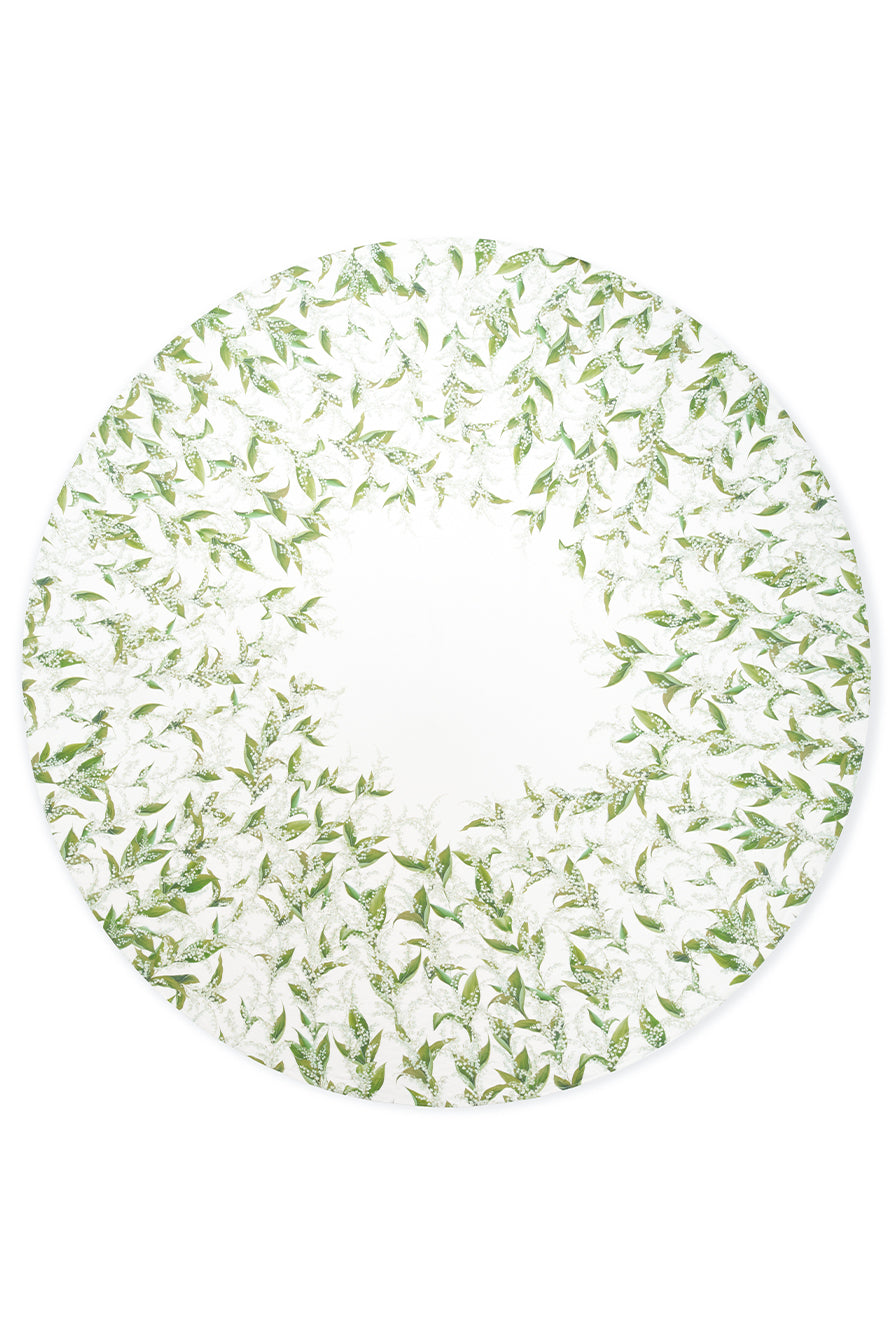Lily of the Valley 'Muguet' Round Linen Tablecloth, 260cm