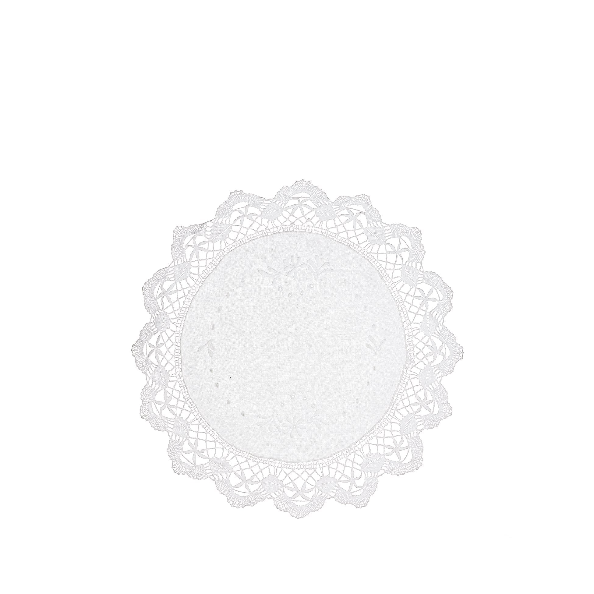 'Louise' Bobbin Lace Round Placemat, 40cm