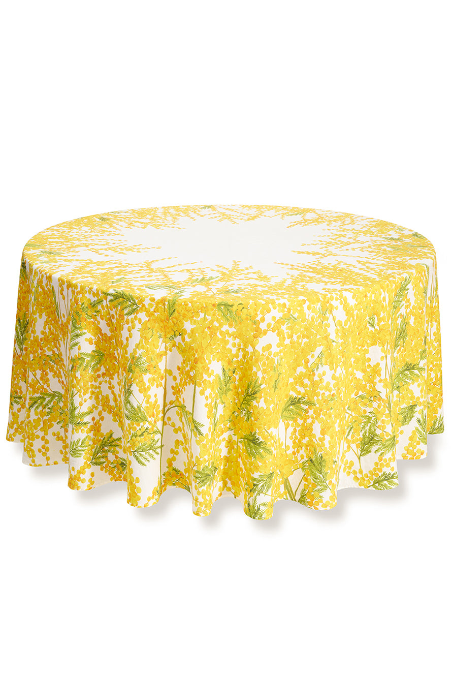 'Mimosa' Round Linen Tablecloth, 260cm