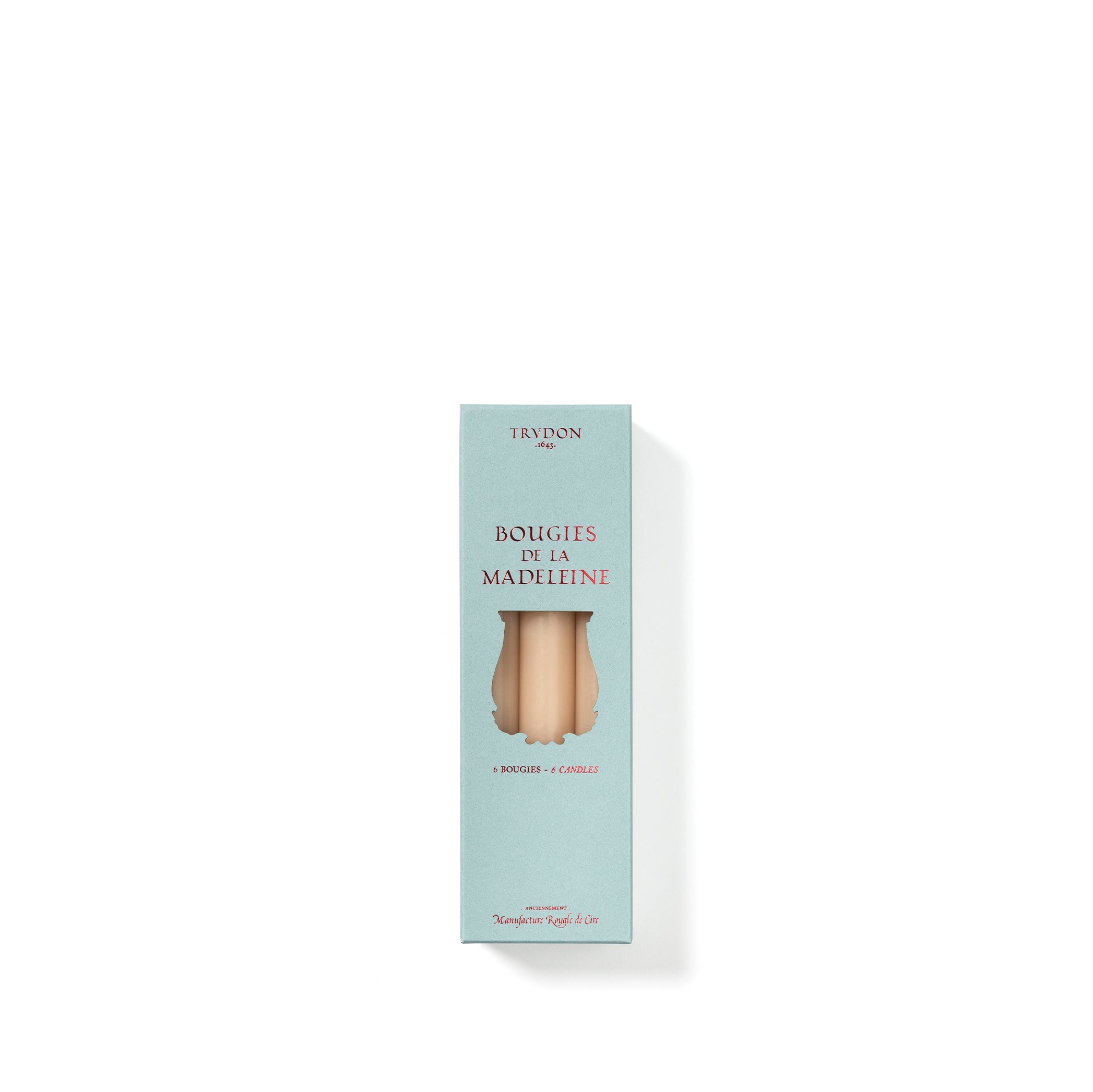 Set of Six Madeleine Candles in Stone, 20cm