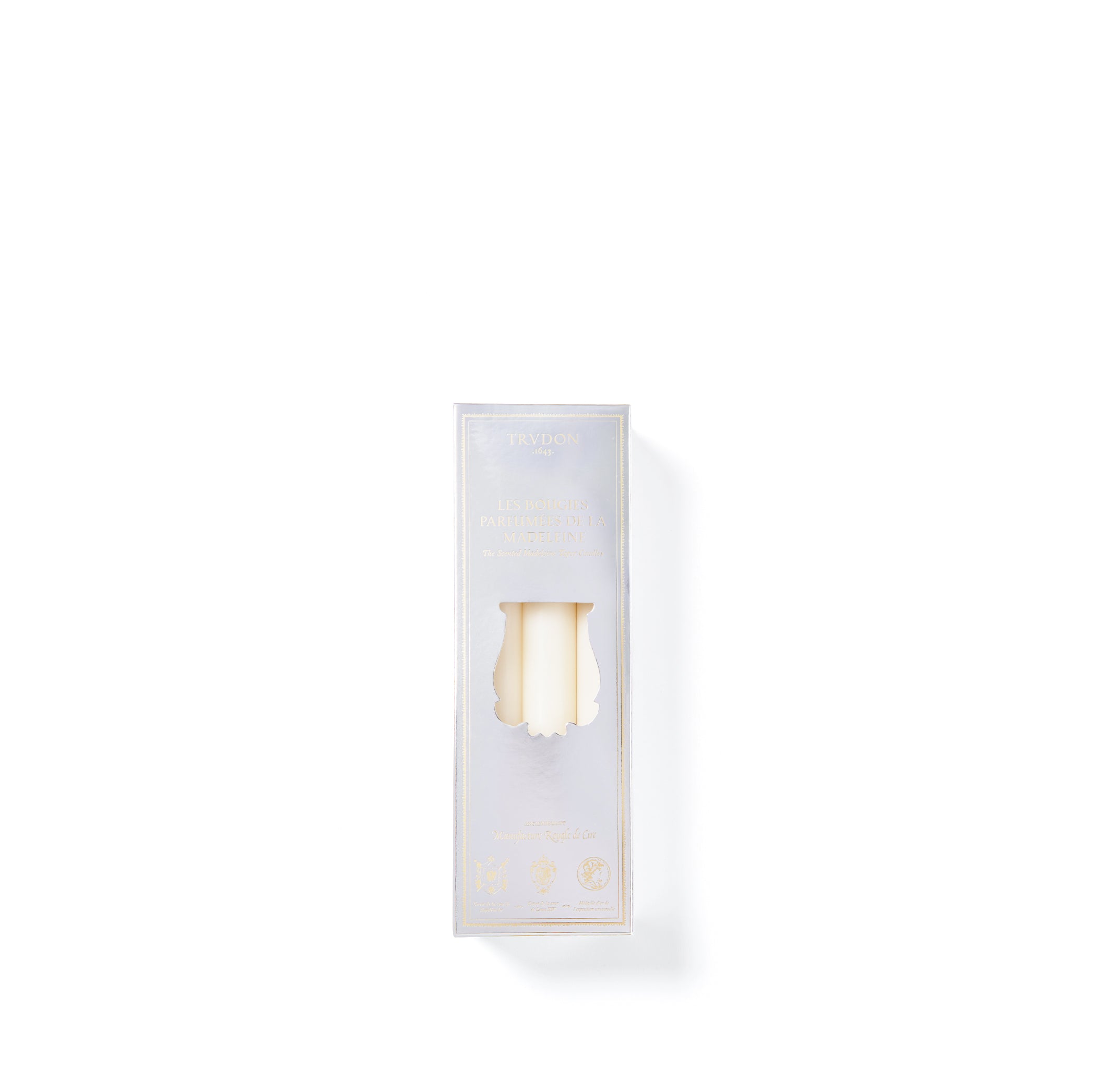 Set of Six Madeleine Fir Scented Candles in White from 'Nuit des Glaces' Special Edition by Trudon, 20cm