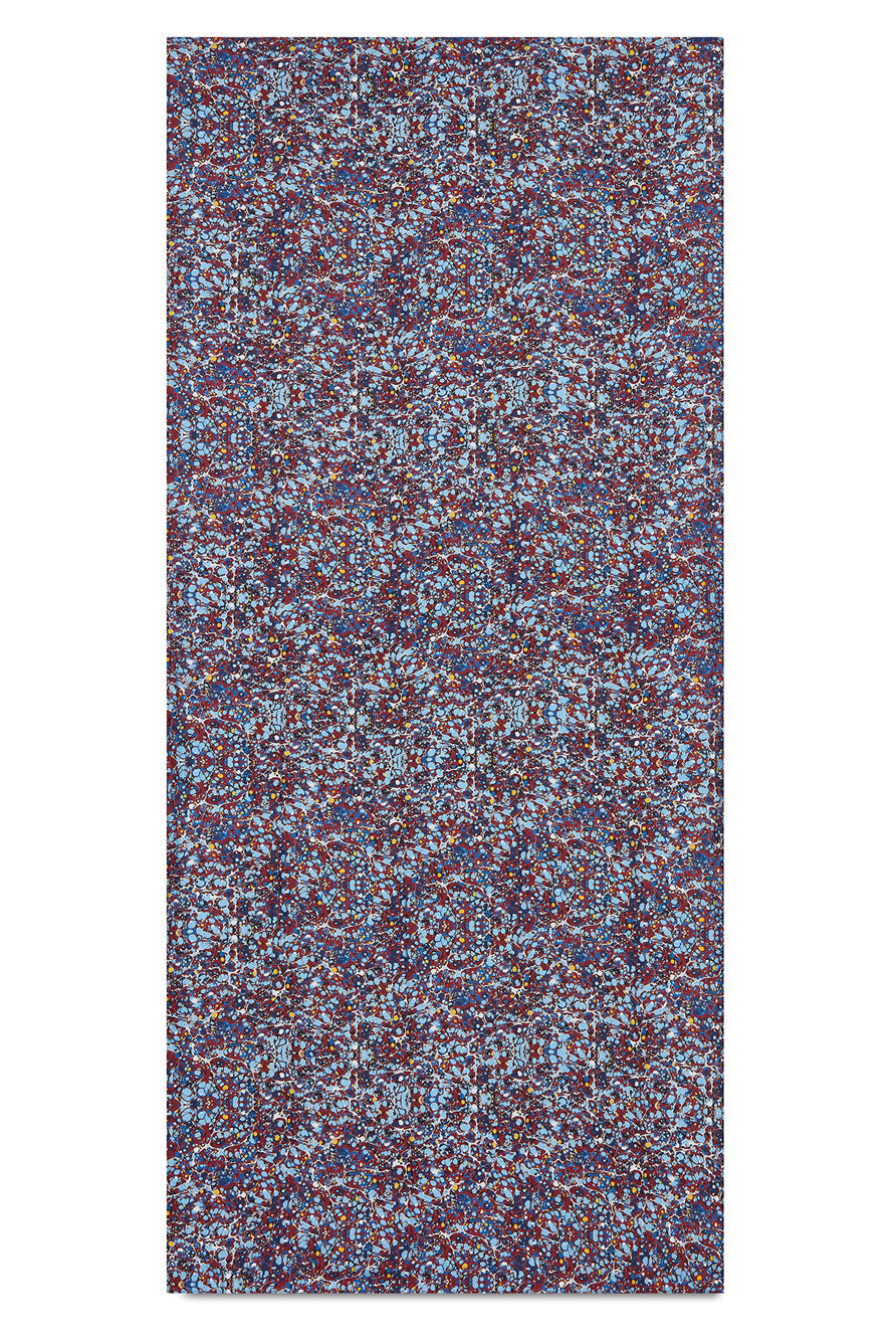 Summerill & Bishop Marble Linen Tablecloth in Burgundy, Turquoise & Blue