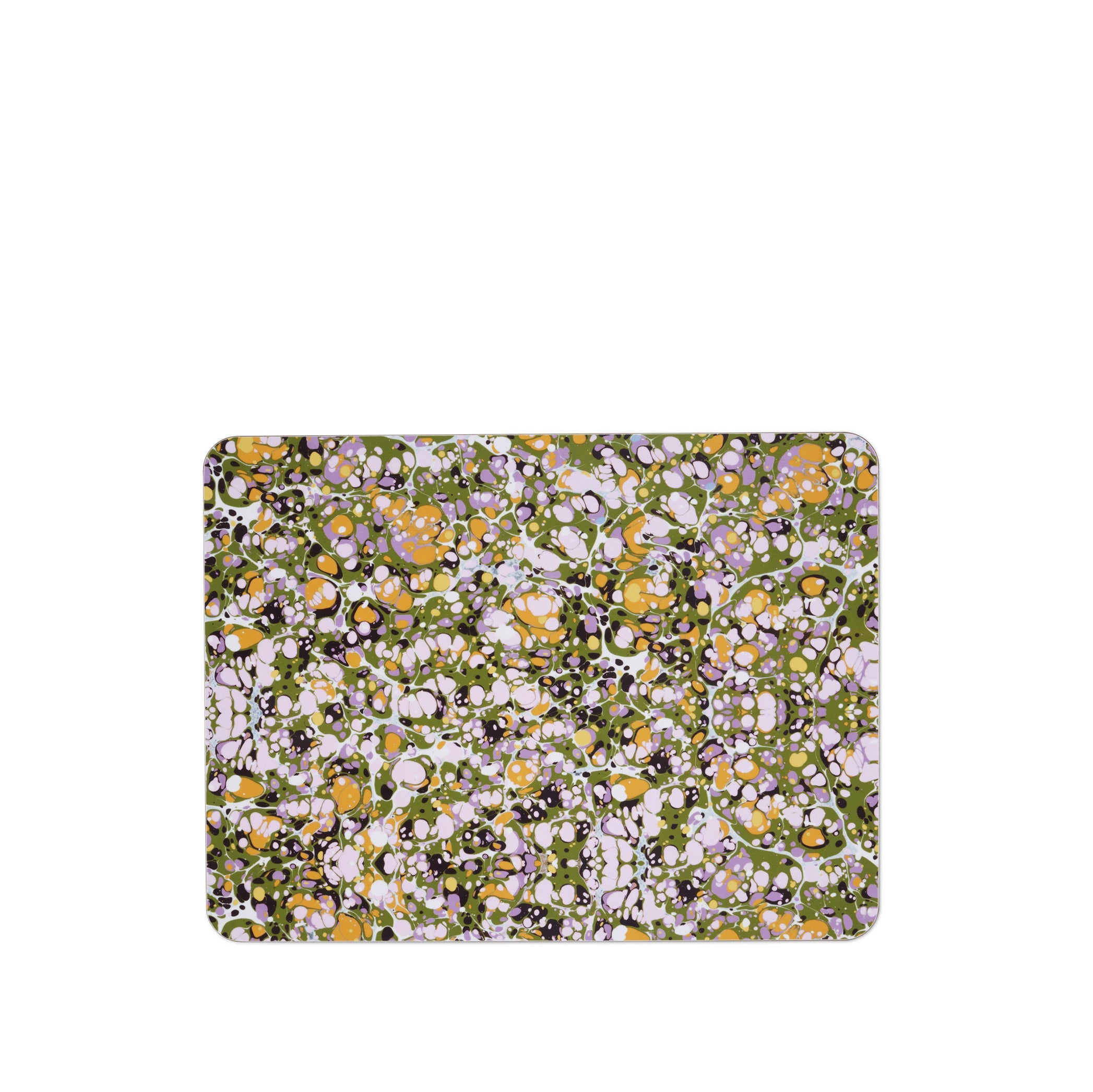 S&B Marble Cork-Backed Placemat in Green, Rose Pink & Orange