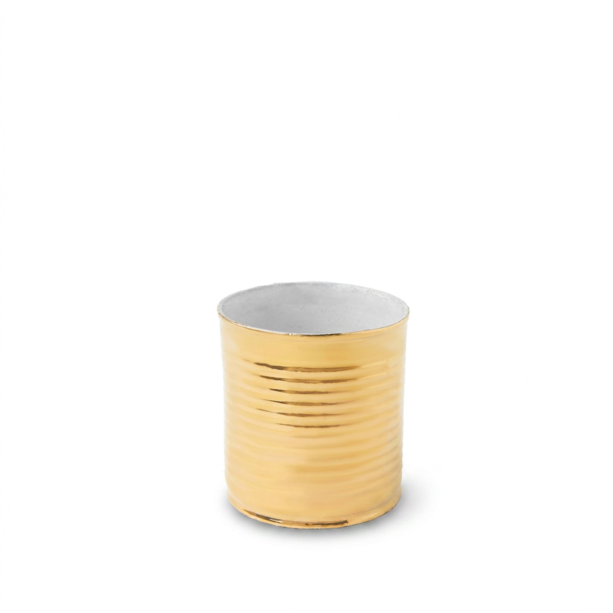 Medium Gold Plated Ceramic Conserve Vase by Astier de Villatte, 11cm