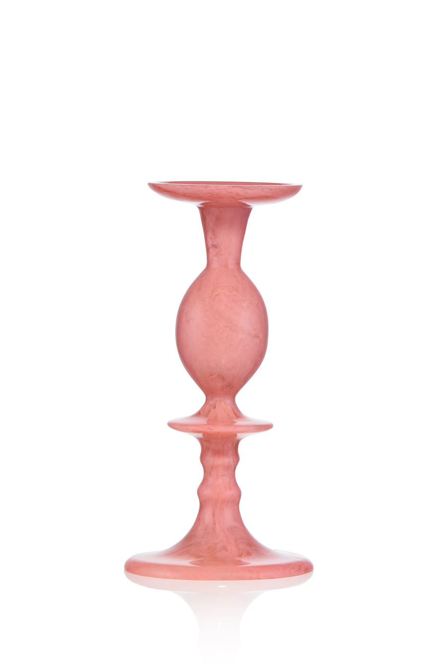 Resin Candlestick in Pink, Medium 30cm