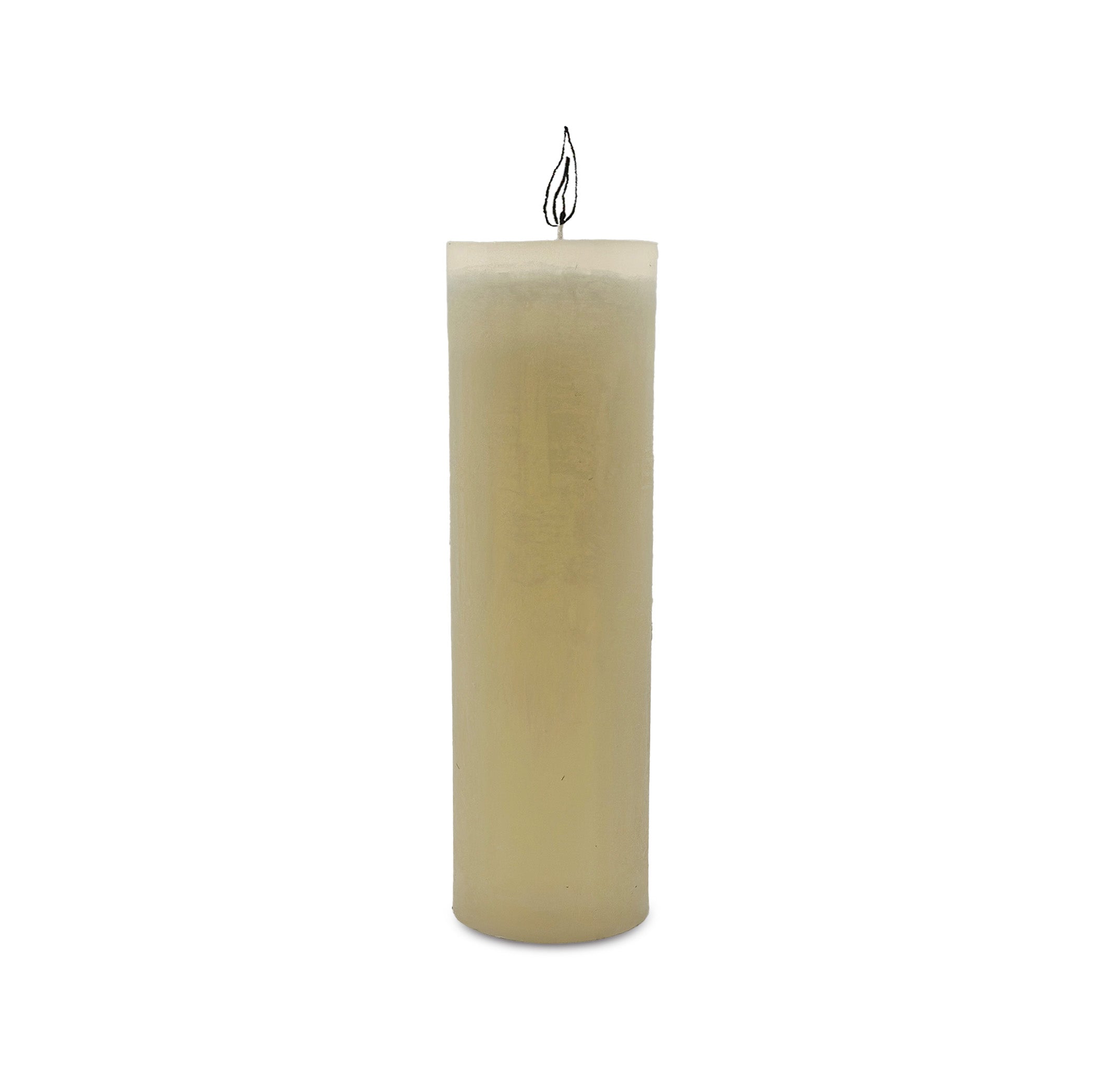 Melting Wax Effect Ivory Pillar Candle, 22cm