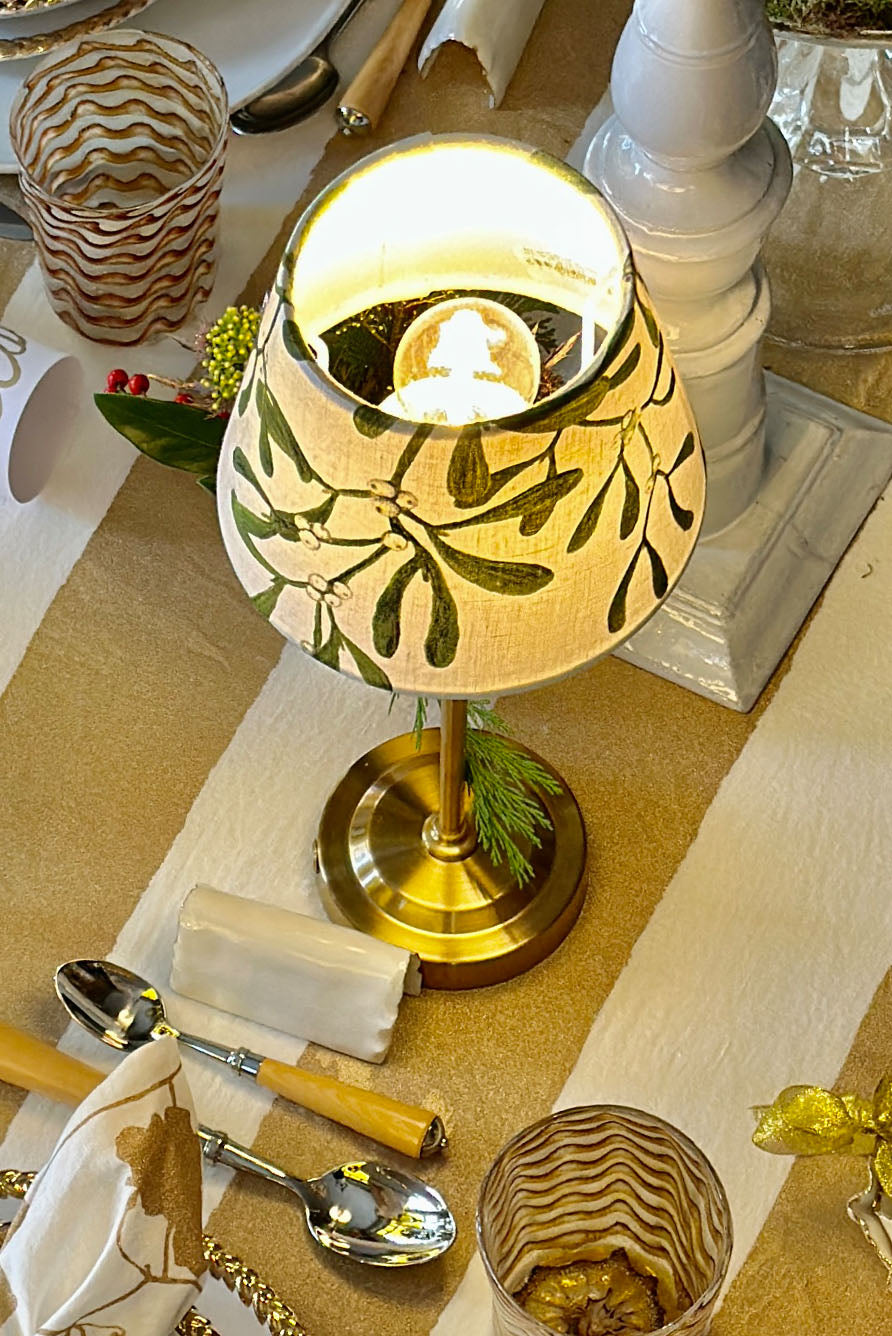 'Mistletoe' French Drum Lampshade, 13cm